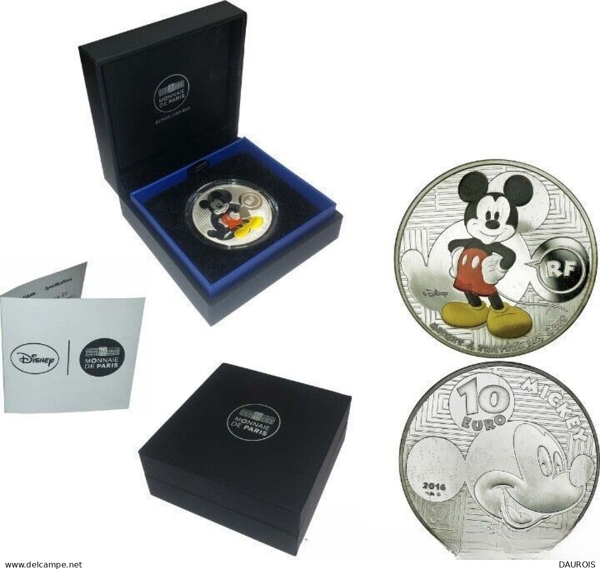 Mickey à Travers Les âges - Monnaie De 10 € Argent - BE 2016 - - Colecciones