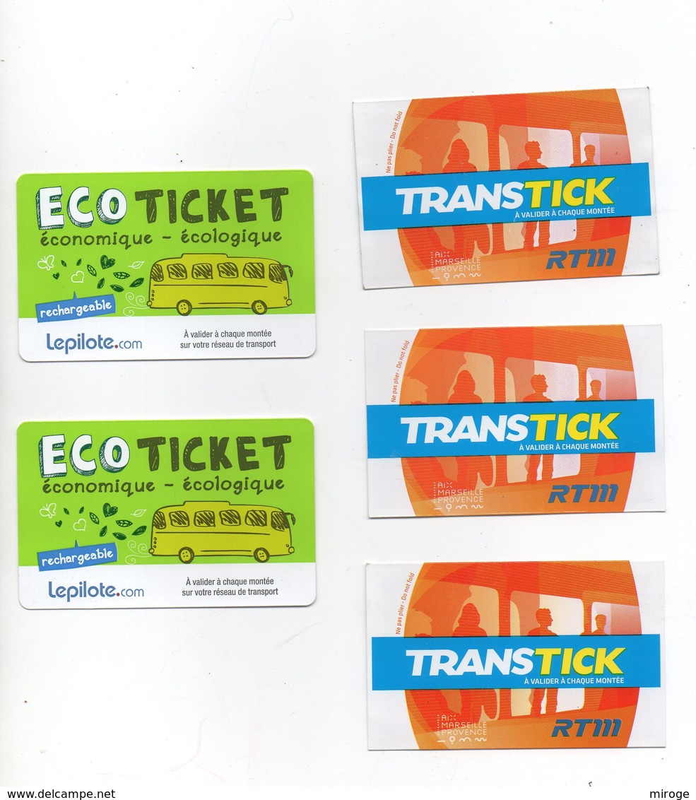 5 Used Tickets Bus Metro RTM Marseille France - Europa