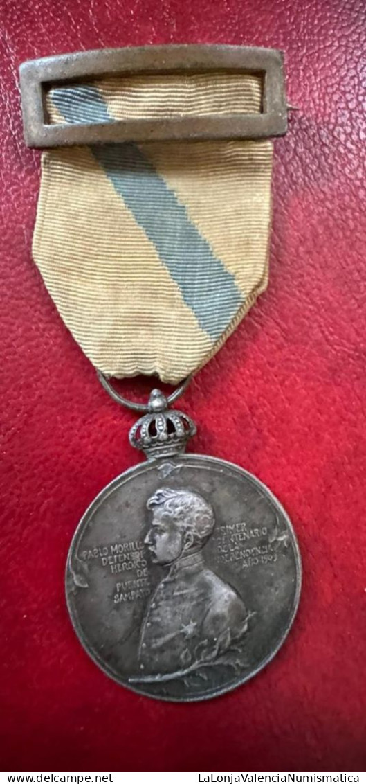 España Medalla Pablo Morrillo Defensor Puente Sampayo 1er Centenario De La Independencia 1909 PG 792a - Andere & Zonder Classificatie