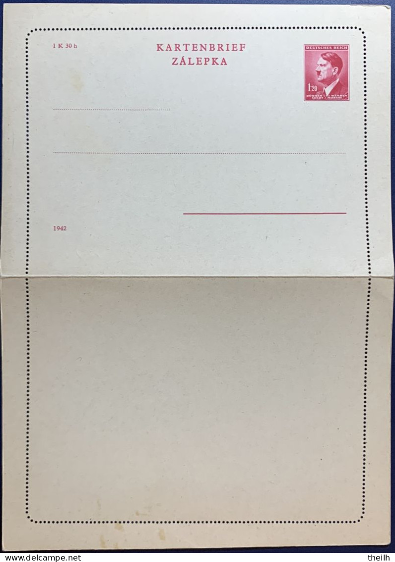Ganzsache Kartenbrief, Böhmen Und Mähren, 1942 - Omslagen