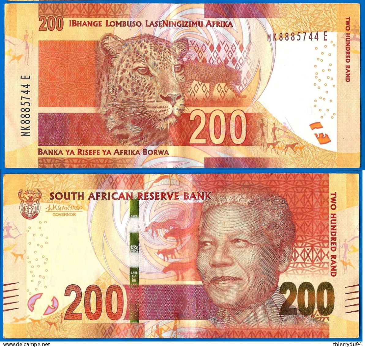 Afrique Du Sud 200 Rand 2016 Nelson Mandela Animal South Africa Que Prix + Port Billets Rands Paypal Bitcoin Crypto OK - Suráfrica