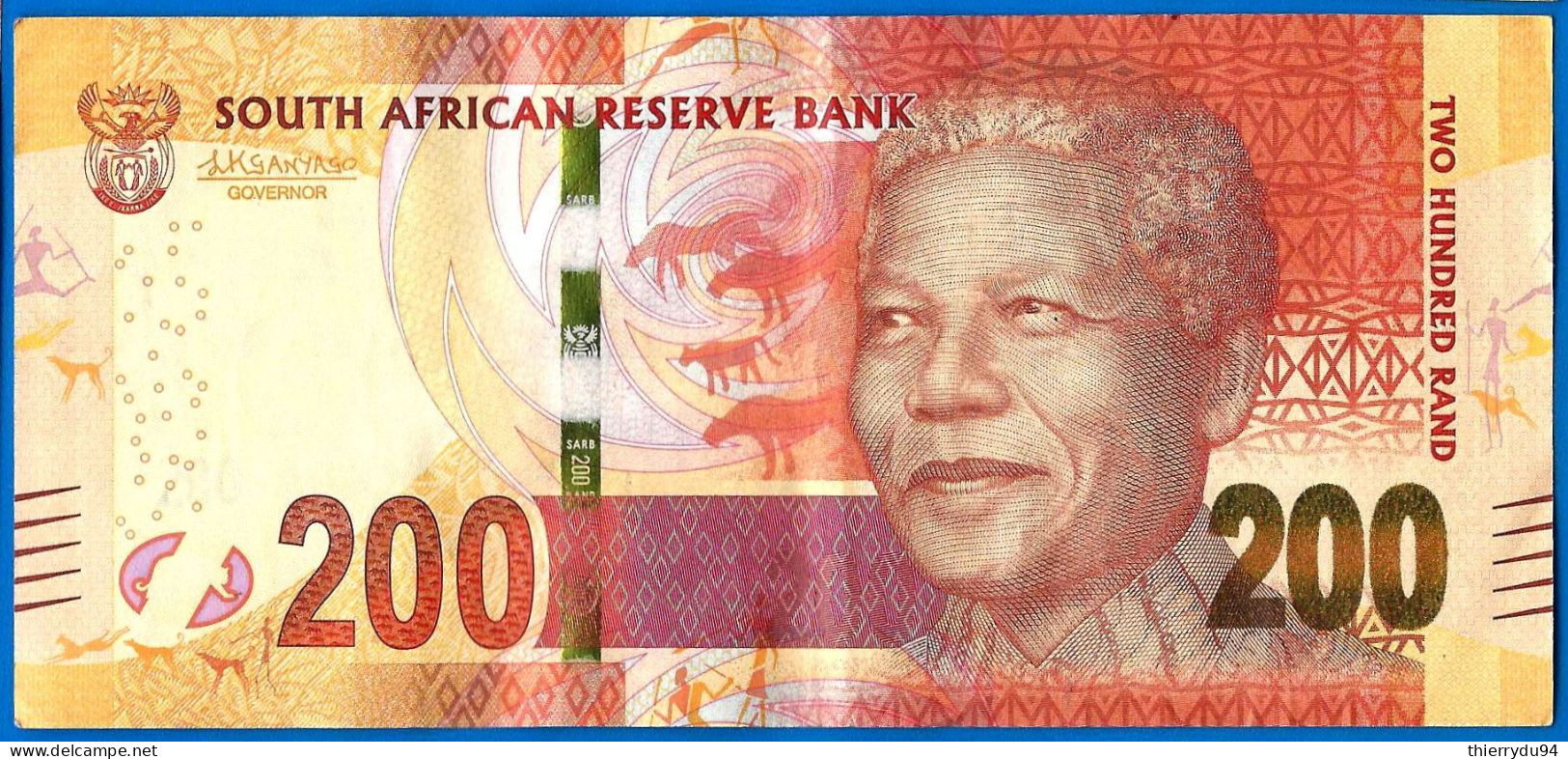 Afrique Du Sud 200 Rand 2016 Nelson Mandela Animal South Africa Que Prix + Port Billets Rands Paypal Bitcoin Crypto OK - Zuid-Afrika