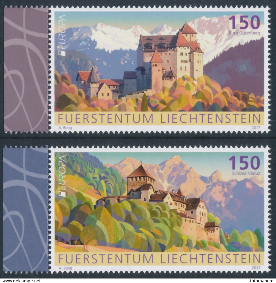 LIECHTENSTEIN, EUROPA 2017 "Castles" Set Of 2v** - 2017