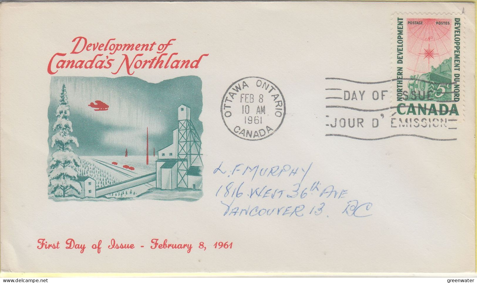 Canada 1961 Northern Develoment 1v FDC (CN176C) - 1961-1970