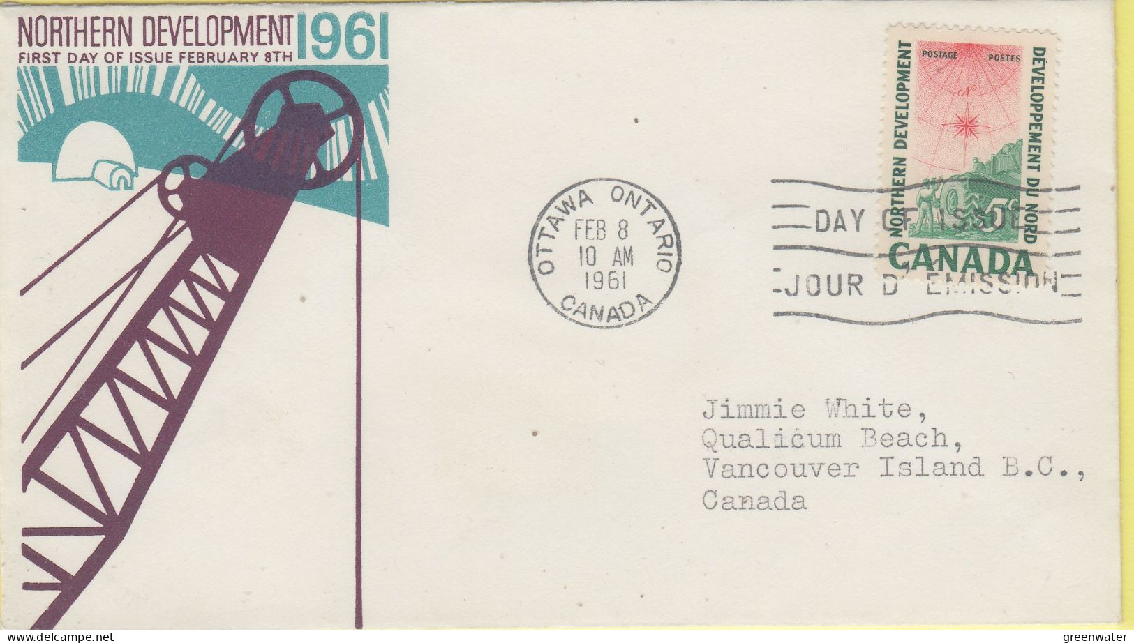 Canada 1961 Northern Develoment 1v FDC (CN176D) - 1961-1970