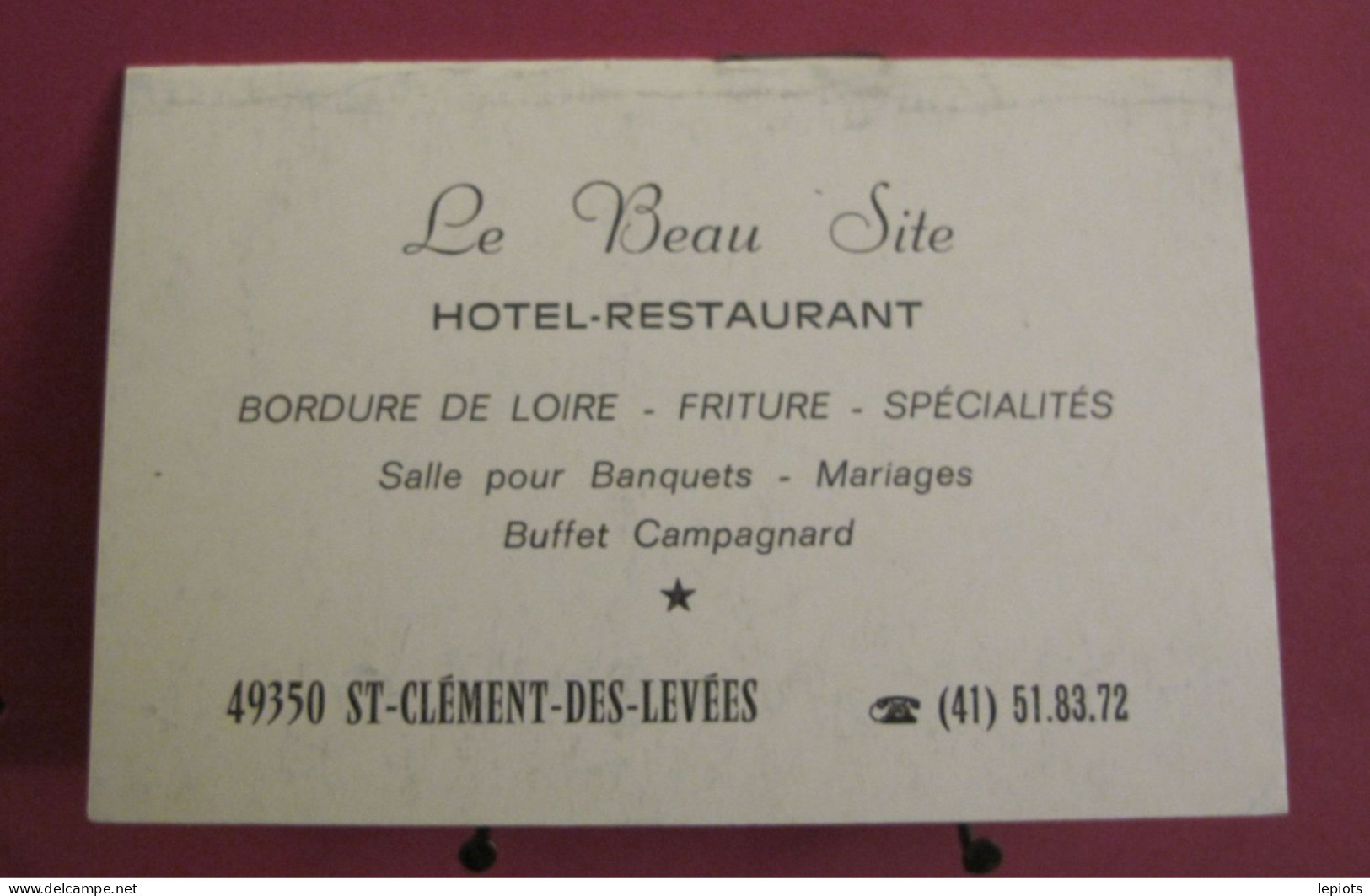 Petit Agenda 1981 Hôtel Restaurant Le Beau Site  à Saint Clément Des Levées - Small : 1981-90