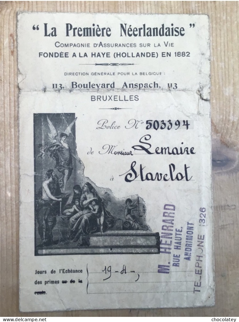La Première Néerlandaise Bruxelles Enveloppe 1919 Stavelot - Bank & Versicherung