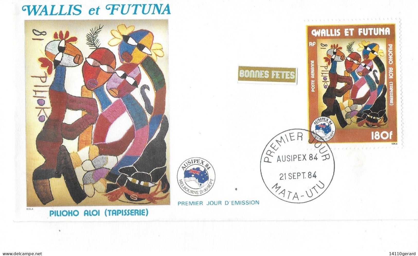 WALLIS ET FUTUNA FDC De 1984.  Pilioho Aloi Tapisserie - Briefe U. Dokumente