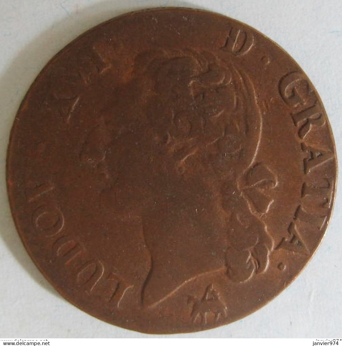 1/2 SOL 1791 B Rouen , Louis XVI, Gad 349 - 1774-1791 Luis XVI