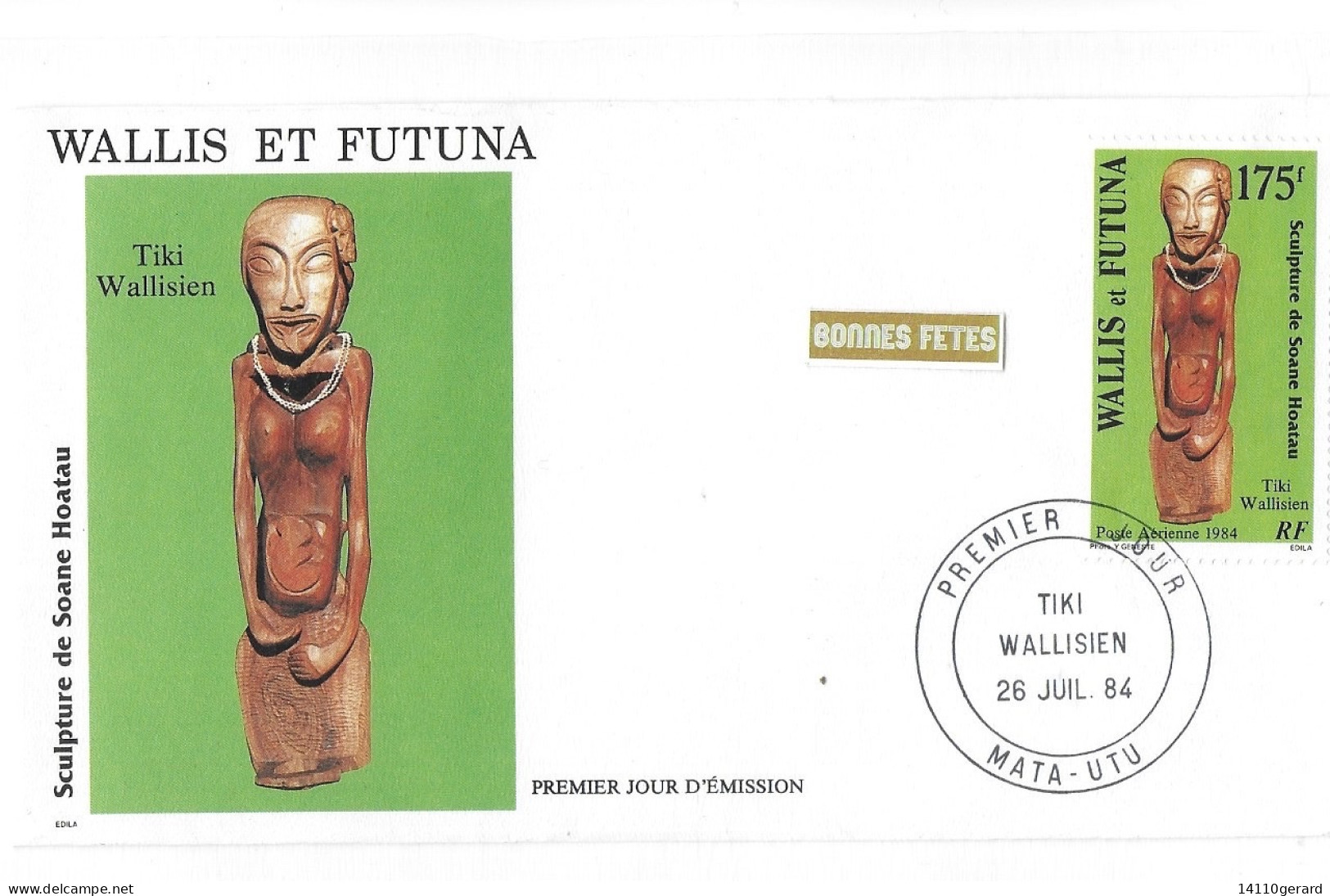 WALLIS ET FUTUNA FDC De 1984. TIKI WALLISIEN - Briefe U. Dokumente