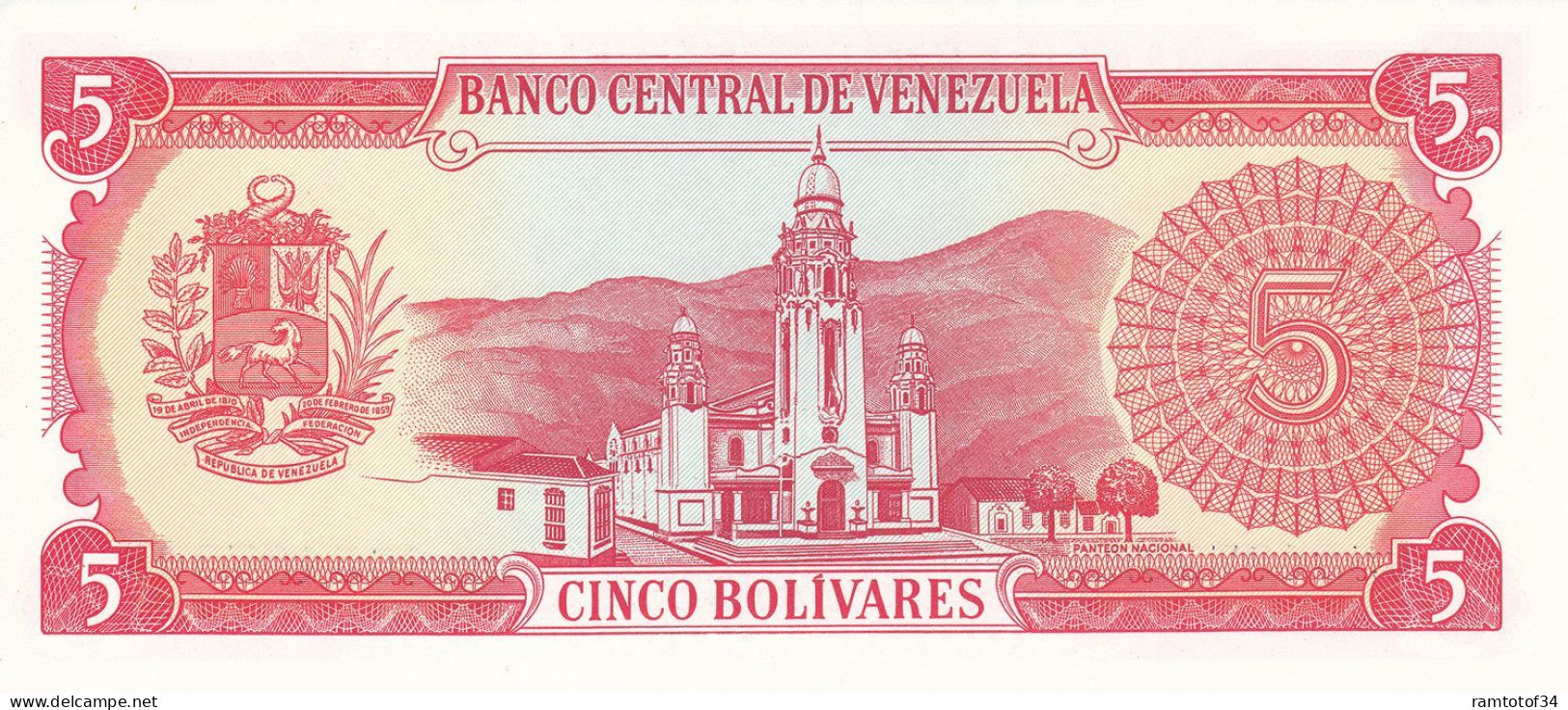 VENEZUELA - 5 BOLIVAR 21 Septembre 1989 - Venezuela