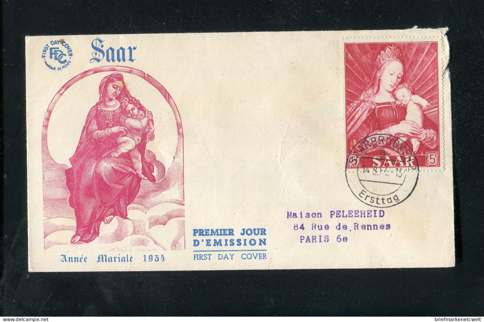 "SAARLAND" 1954, Mi. 351-353 Auf 3 FDC (3116) - FDC