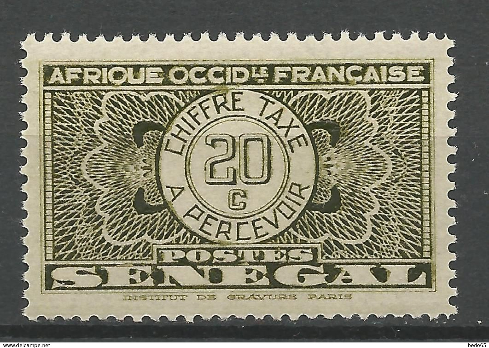 SENEGAL TAXE  N° 25 NEUF** LUXE SANS CHARNIERE / Hingeless / MNH - Timbres-taxe