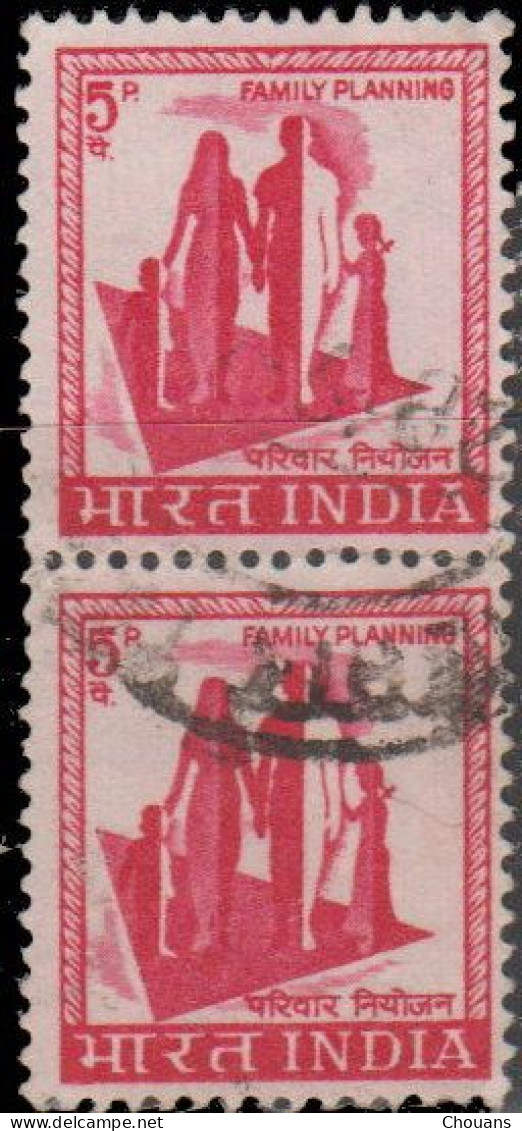 Inde 1967. ~ YT 224 Paire Vert) - Plan Familial - Used Stamps
