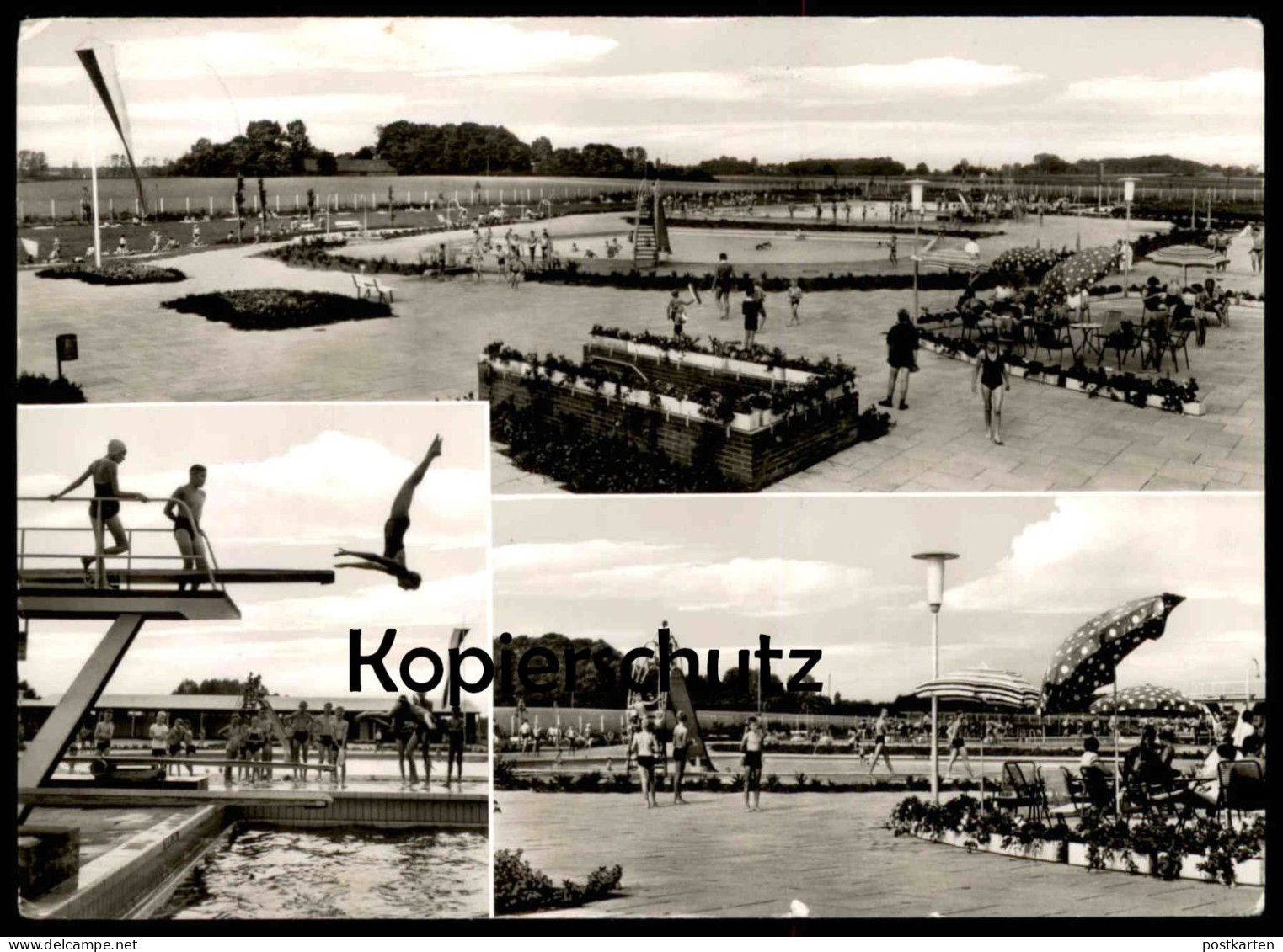 ÄLTERE POSTKARTE STADTLOHN FREIBAD SCHWIMMBAD SPRUNGTURM KÖPPER SALTO BAD Swimming Pool Piscine Ansichtskarte Postcard - Stadtlohn