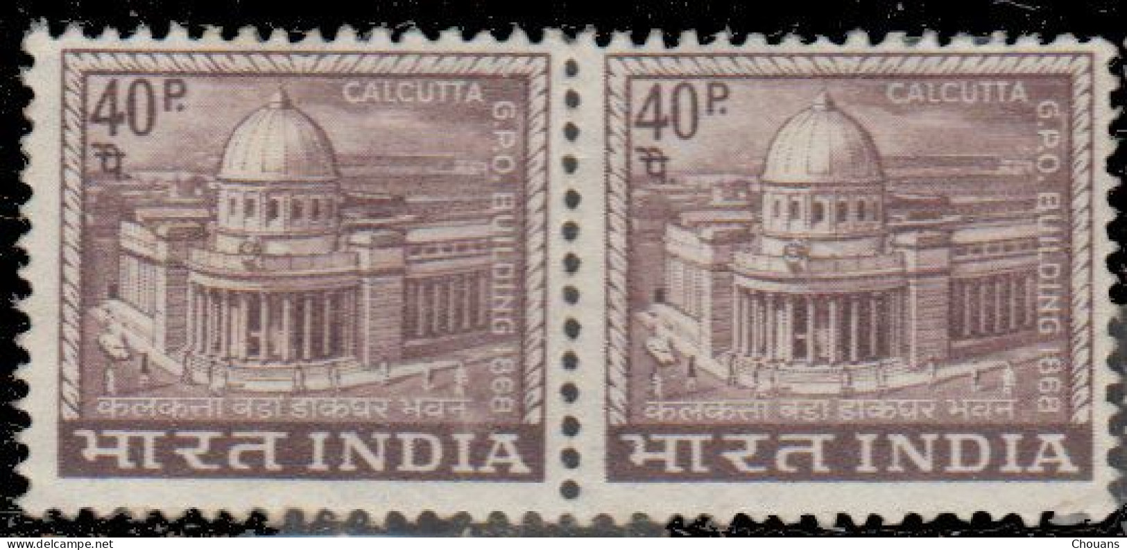 Inde 1967. ~ YT 227A Paire (par 2)- Postes De Calcutta - Gebraucht