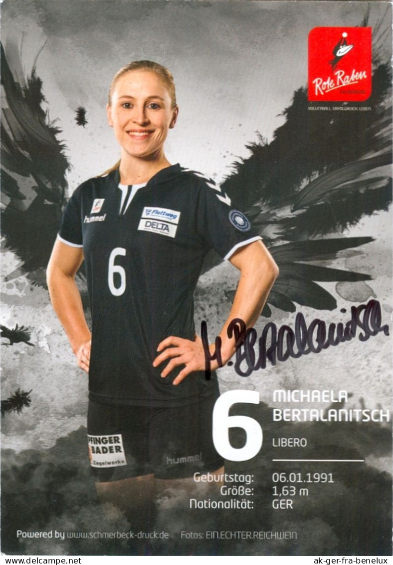 Autogramm AK Volleyball Michaela Michi Bertalanitsch-Hoch Rote Raben Vilsbiburg 17-18 Jesendorf Kröning Dingolfing - Volleybal