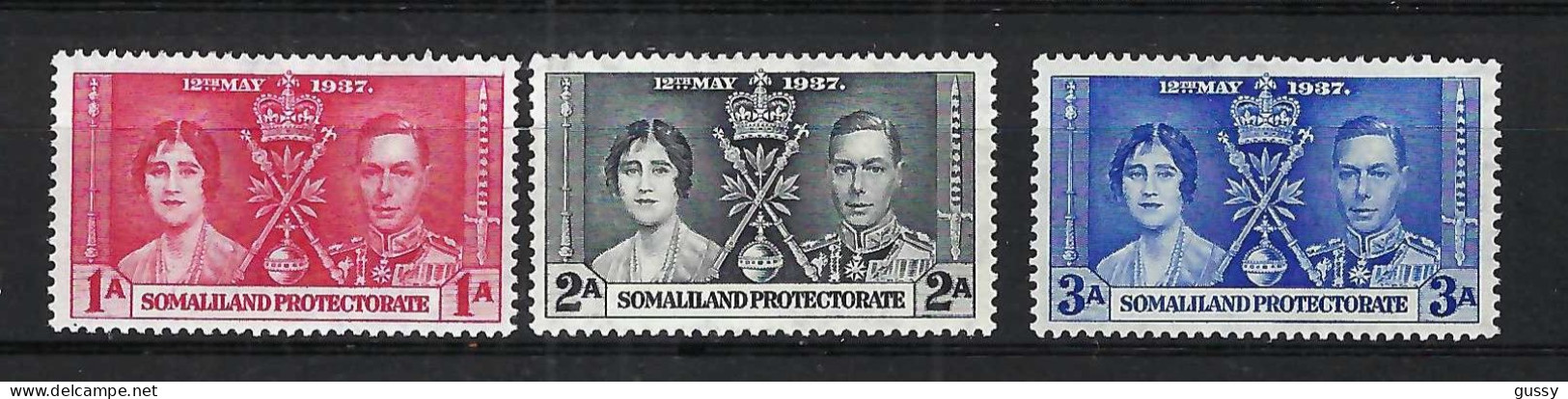SOMALILAND Ca.1937: Série De 3 Neufs** - Somaliland (Protettorato ...-1959)