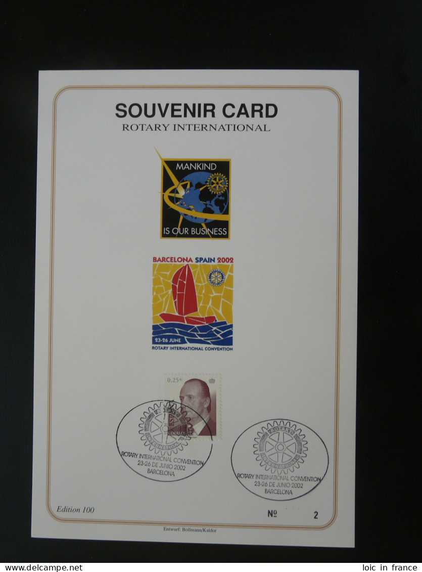 Encart Folder Souvenir Card Rotary International Convention Barcelona Espagne Spain 2002 (n°2) - Covers & Documents