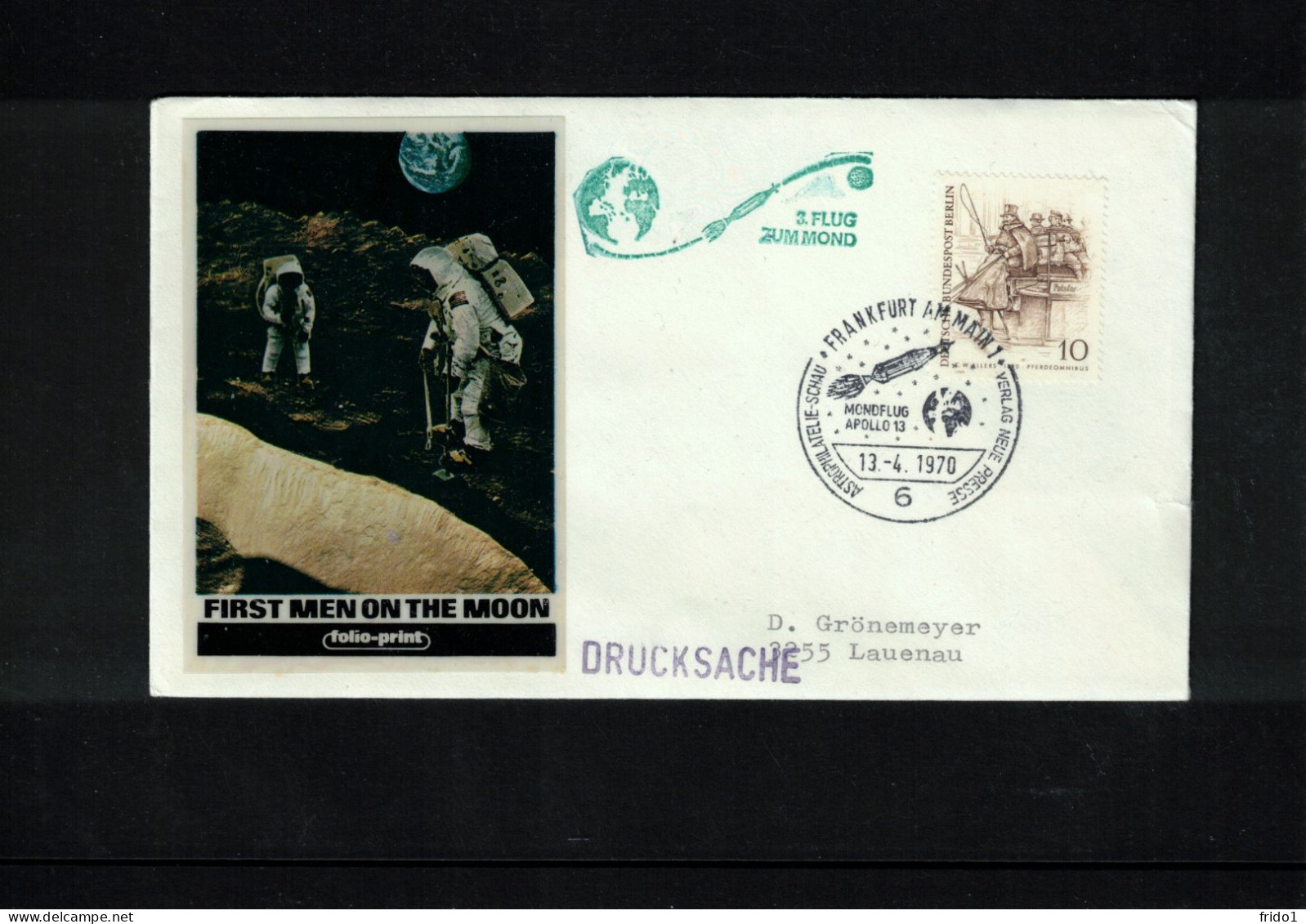 Germany 1970 Space / Weltraum  Apollo 13 3rd Flight To The Moon Interesting Cover - Océanie