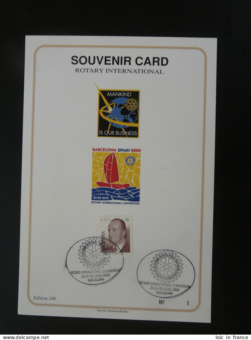 Encart Folder Souvenir Card Rotary International Convention Barcelona Espagne Spain 2002 (n°1) - Briefe U. Dokumente