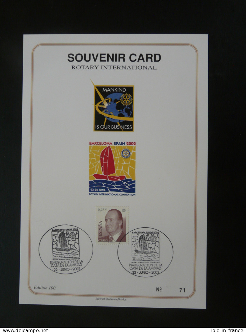 Encart Folder Souvenir Card Rotary International Convention Barcelona Espagne Spain 2002 (n°71) - Covers & Documents