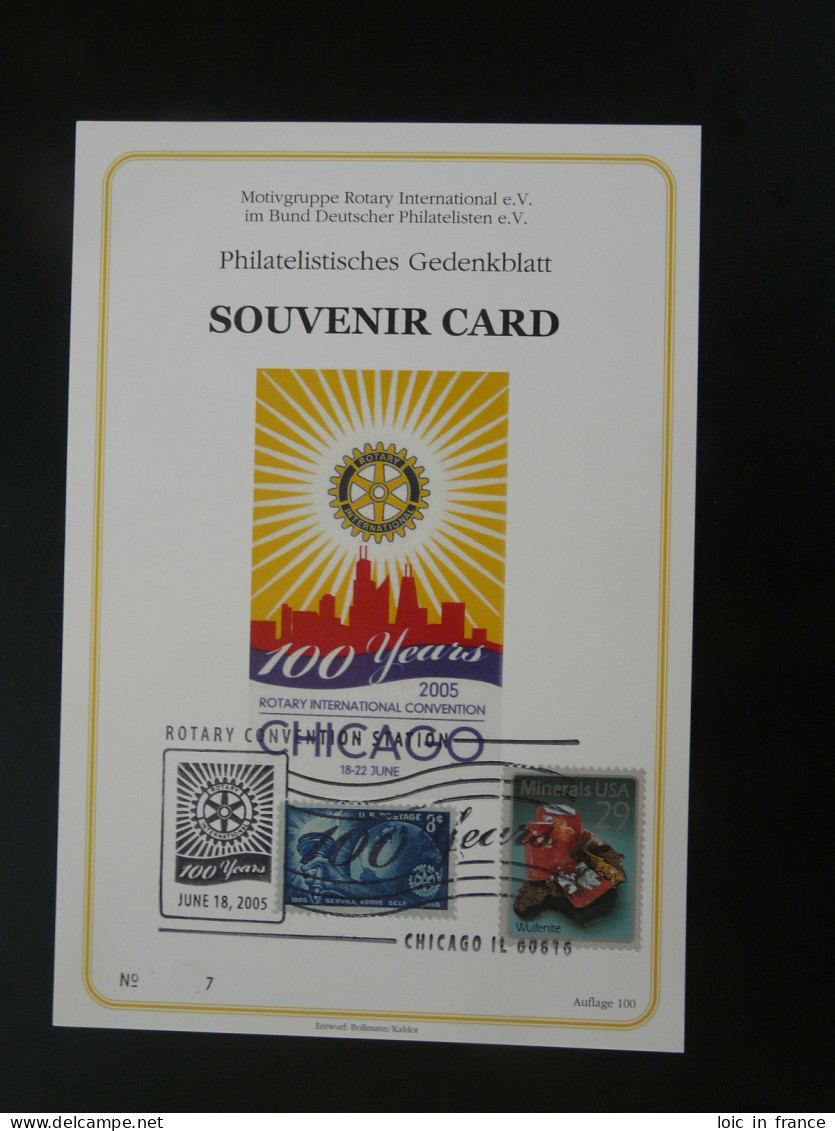 Encart Folder Souvenir Card Rotary International Convention Chicago USA 2005 (n°7) - Lettres & Documents