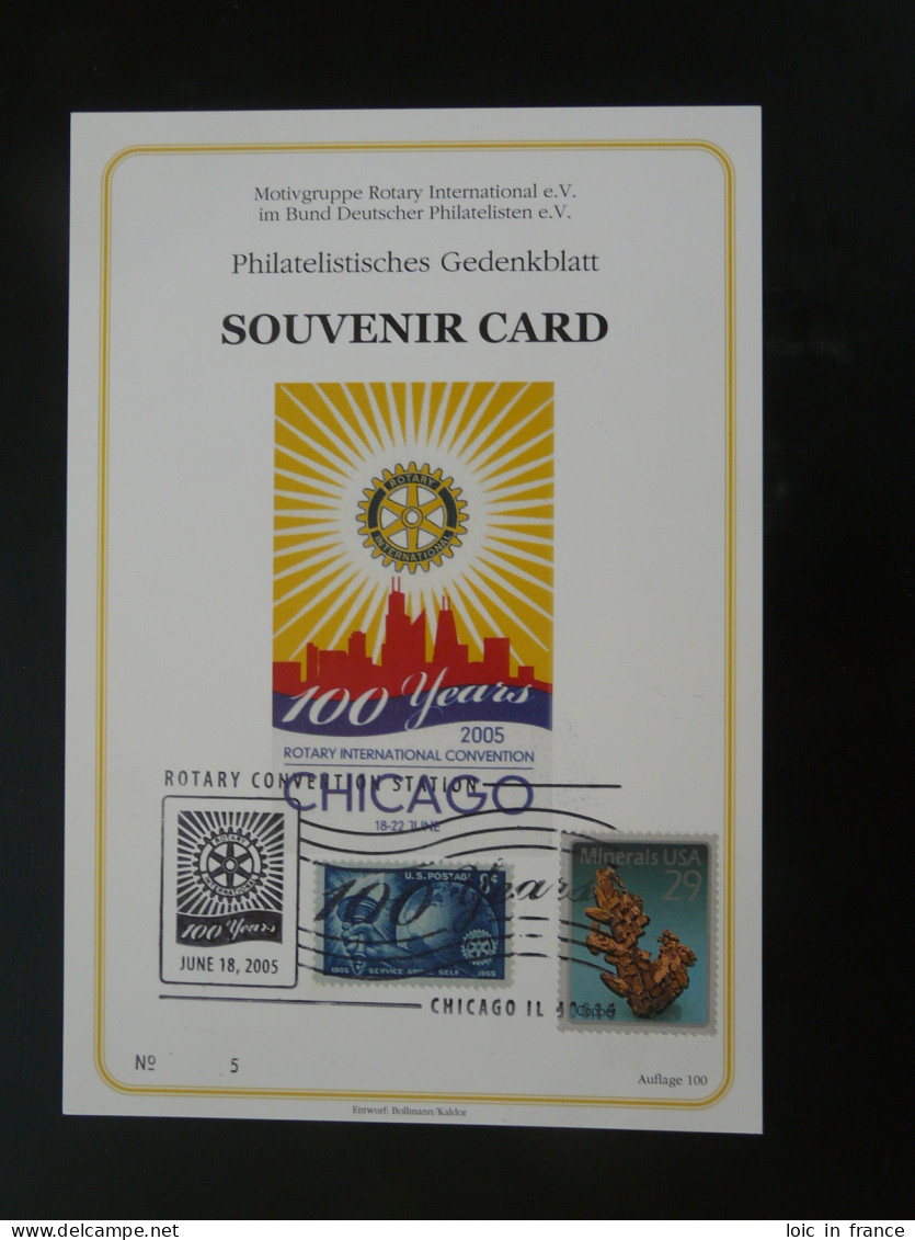 Encart Folder Souvenir Card Rotary International Convention Chicago USA 2005 (n°5) - Covers & Documents