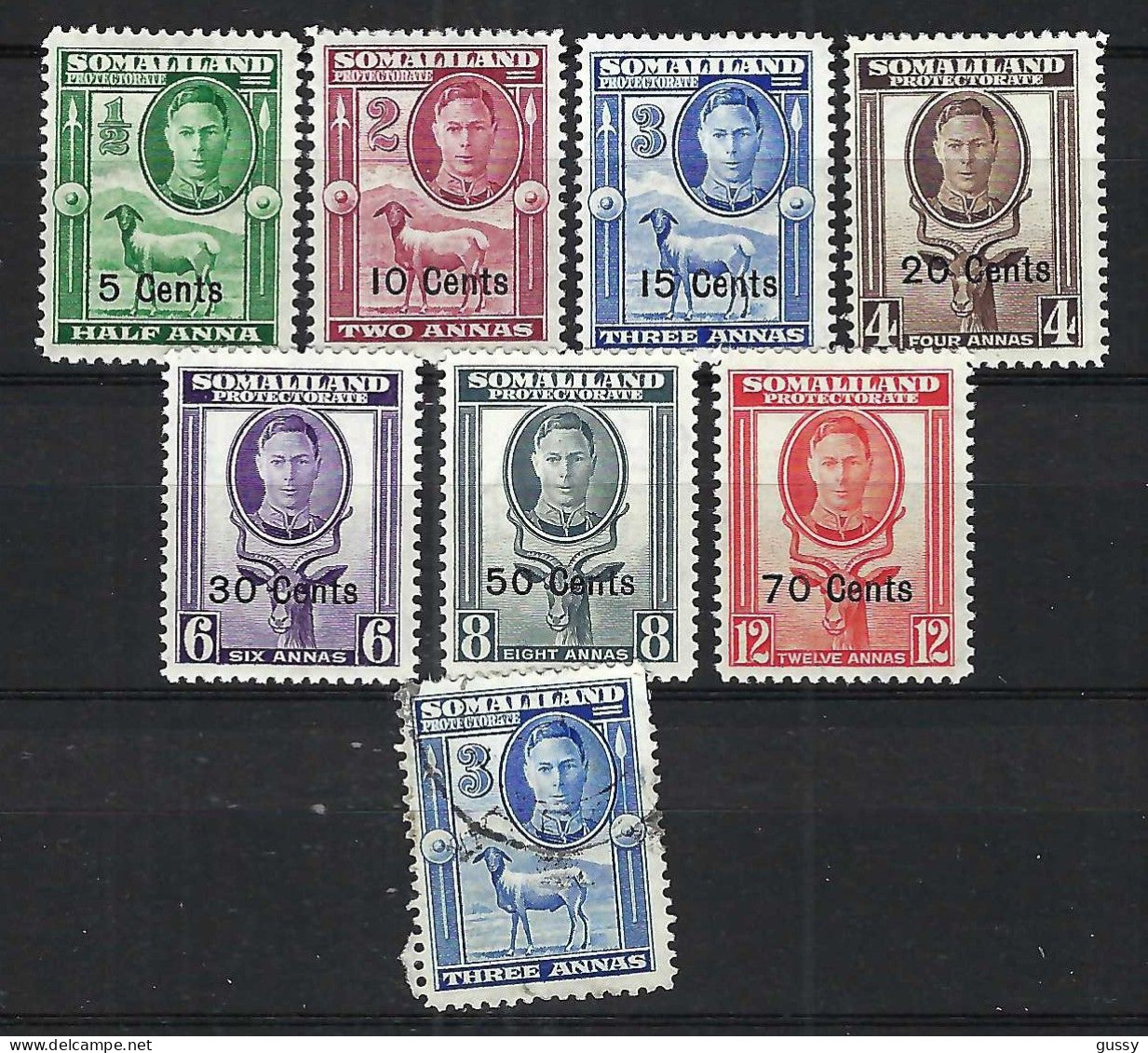 SOMALILAND Ca.1949: Lot De 7 Neufs* Et 1 Obl. - Somaliland (Herrschaft ...-1959)