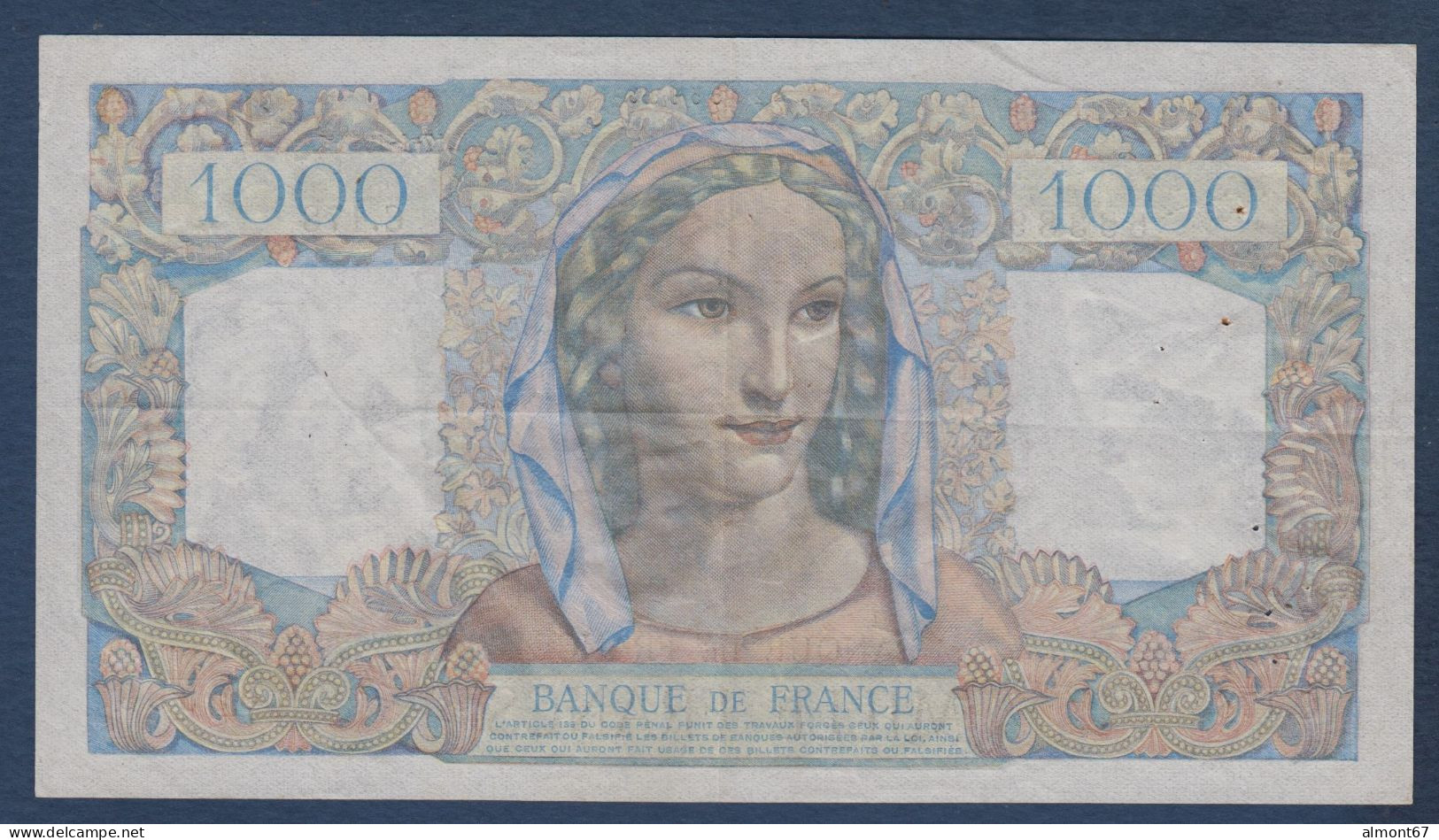 1000 Francs  Minerve Et Hercule  Du  17 - 1 - 1946 - 1 000 F 1945-1950 ''Minerve Et Hercule''