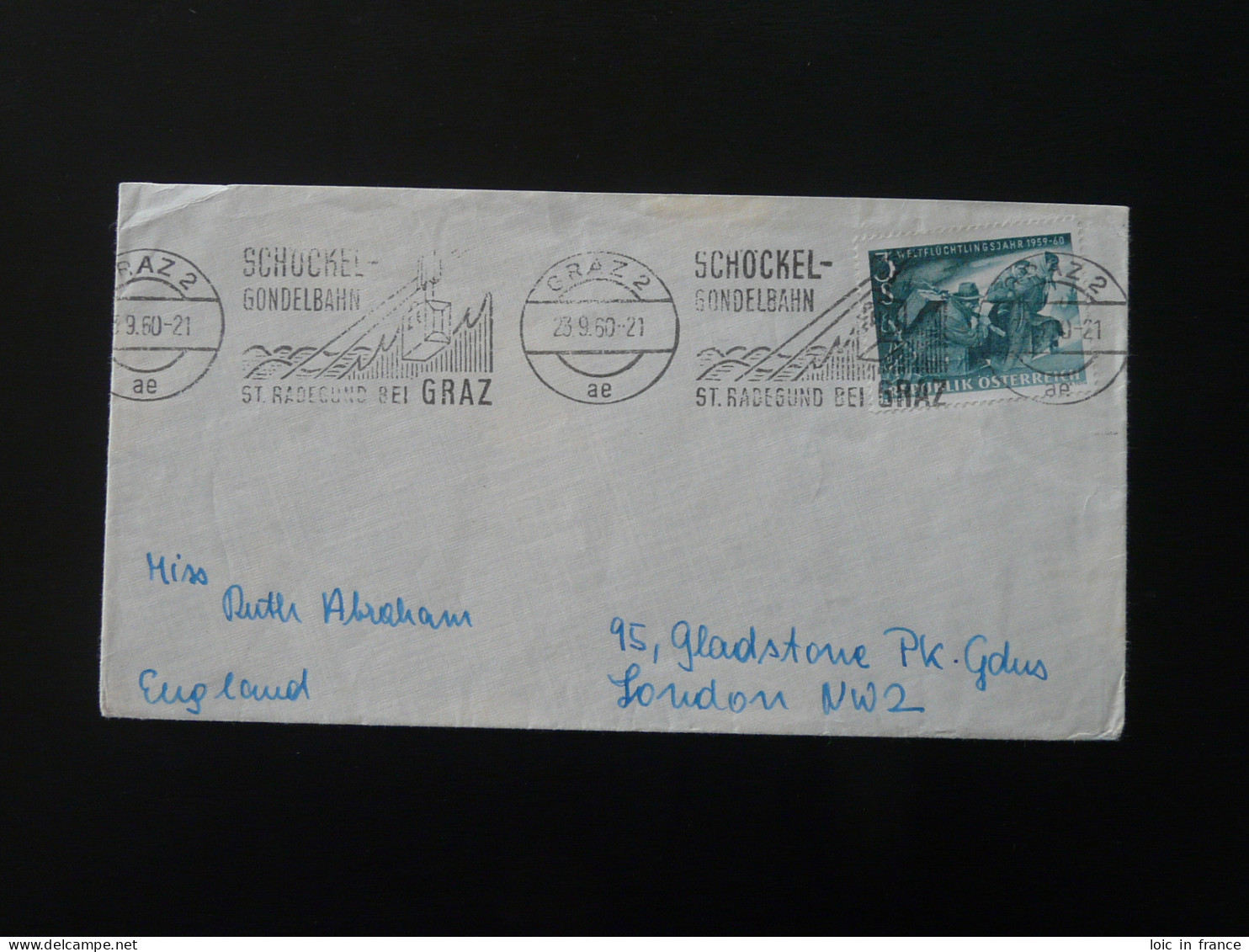 Telephérique Schockel-Gondelbahn Flamme Sur Lettre Postmark On Cover Graz Autriche Austria 1960 - Franking Machines (EMA)