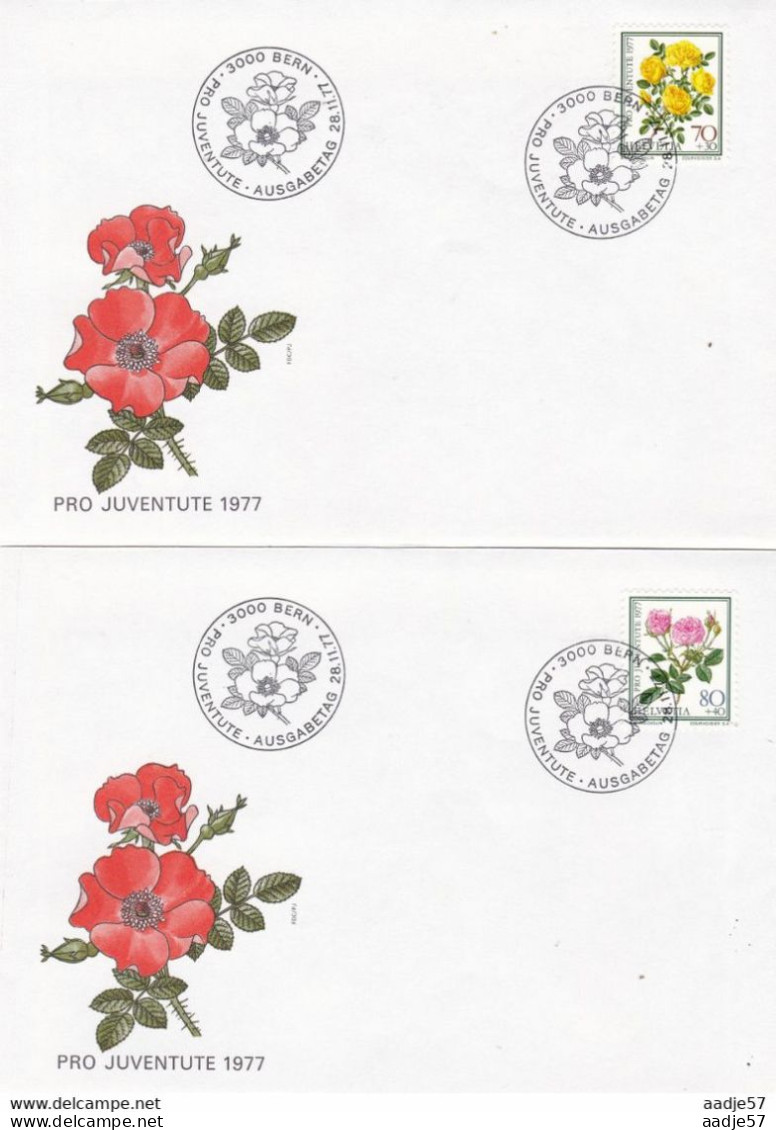 Schweiz Switzerland Suisse - 1977 Mi. 1112-1115 - Pro Juventute - Rosen - Flowers - Roses 4 * FDC - Plantes Médicinales