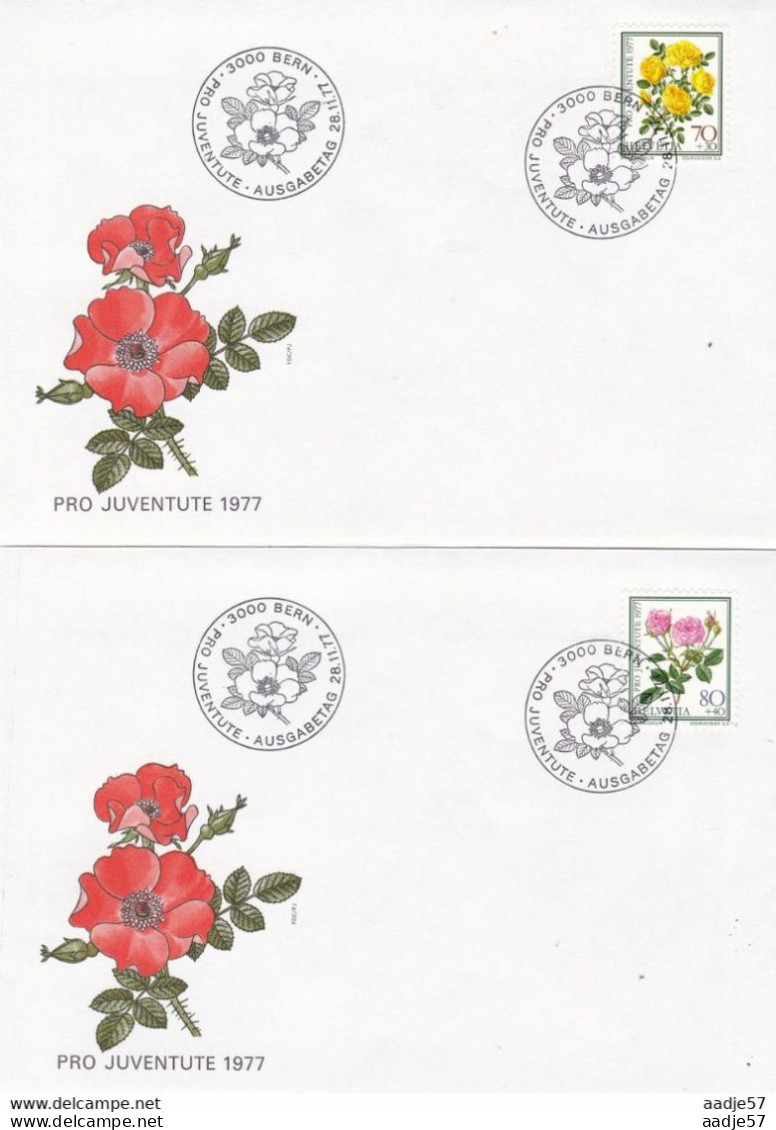 Schweiz Switzerland Suisse - 1977 Mi. 1112-1115 - Pro Juventute - Rosen - Flowers - Roses 4 * FDC - Heilpflanzen