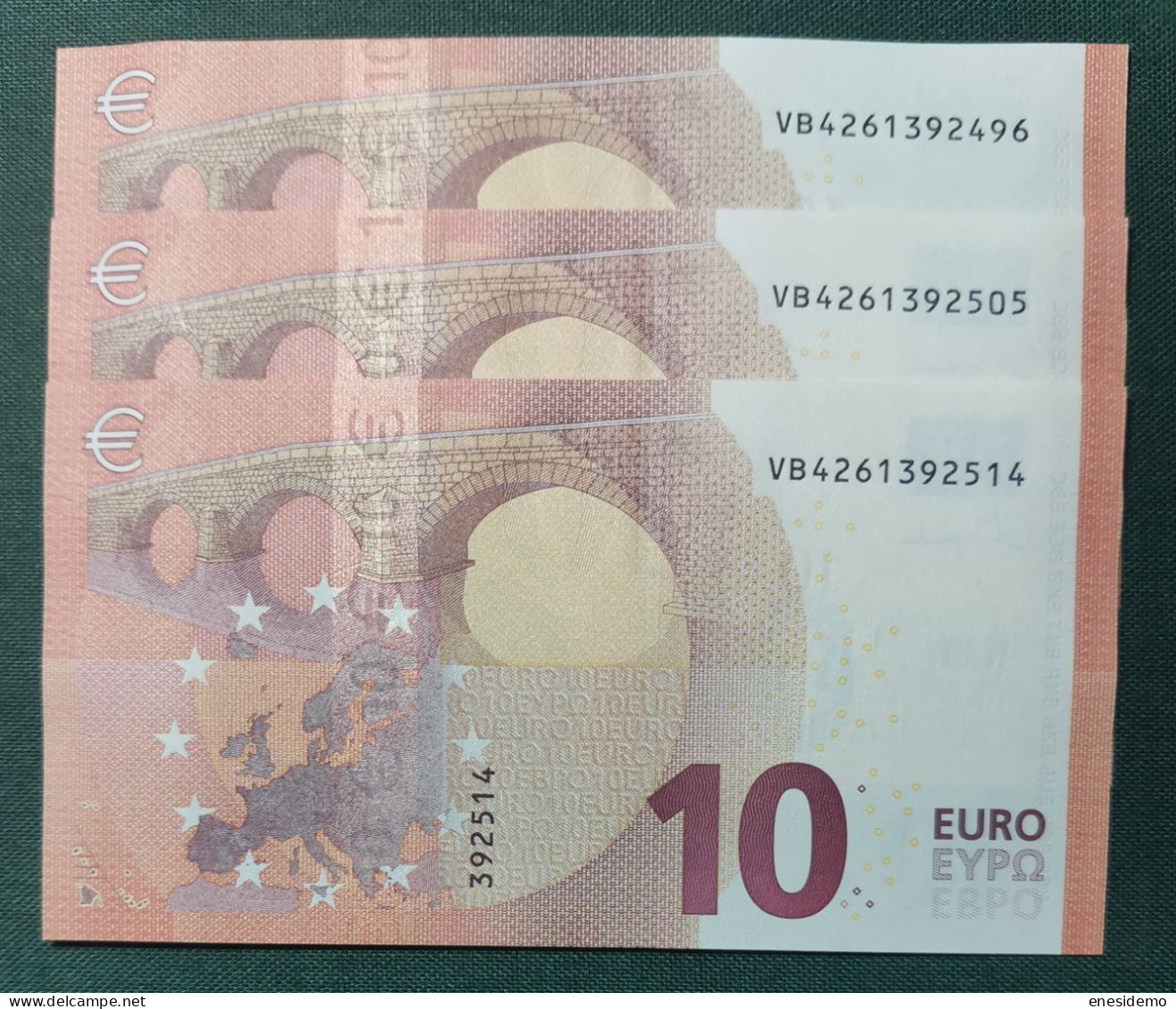 10 EURO SPAIN 2014 LAGARDE V011A1 VB CORRELATIVE TRIO FIRST POSITION SC FDS UNCIRCULATED  PERFECT - 10 Euro