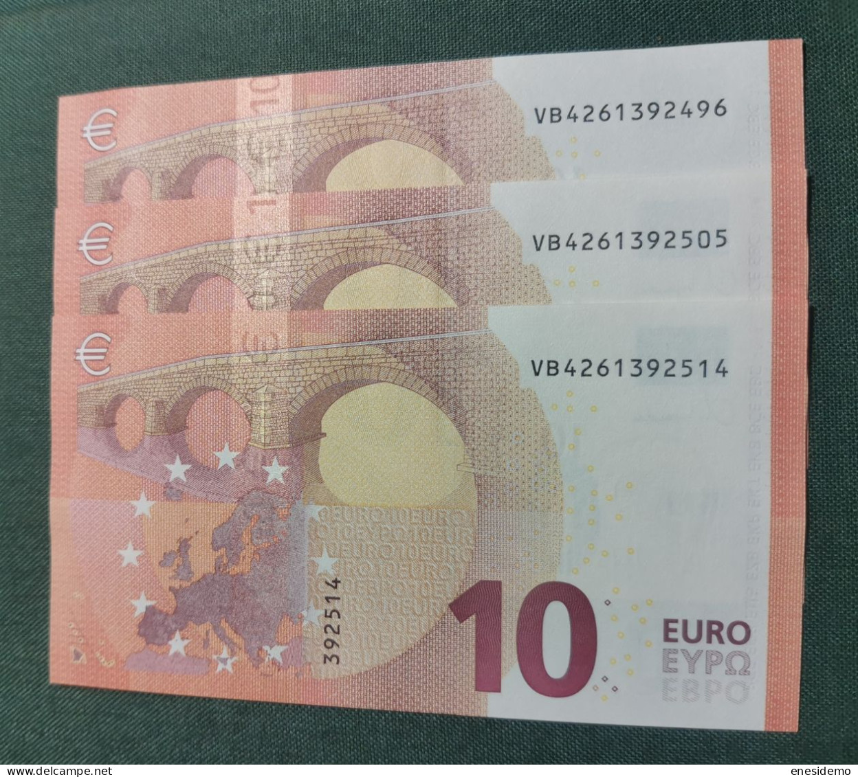 10 EURO SPAIN 2014 LAGARDE V011A1 VB CORRELATIVE TRIO FIRST POSITION SC FDS UNCIRCULATED  PERFECT - 10 Euro