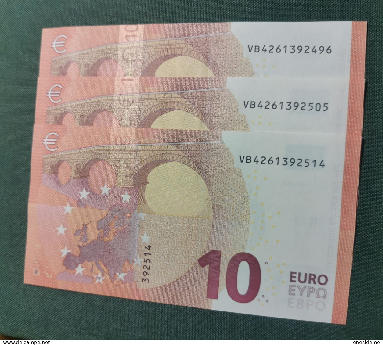 10 EURO SPAIN 2014 LAGARDE V011A1 VB CORRELATIVE TRIO FIRST POSITION SC FDS UNCIRCULATED  PERFECT