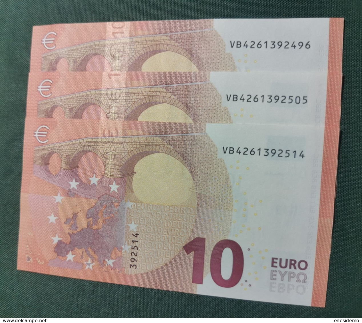 10 EURO SPAIN 2014 LAGARDE V011A1 VB CORRELATIVE TRIO FIRST POSITION SC FDS UNCIRCULATED  PERFECT