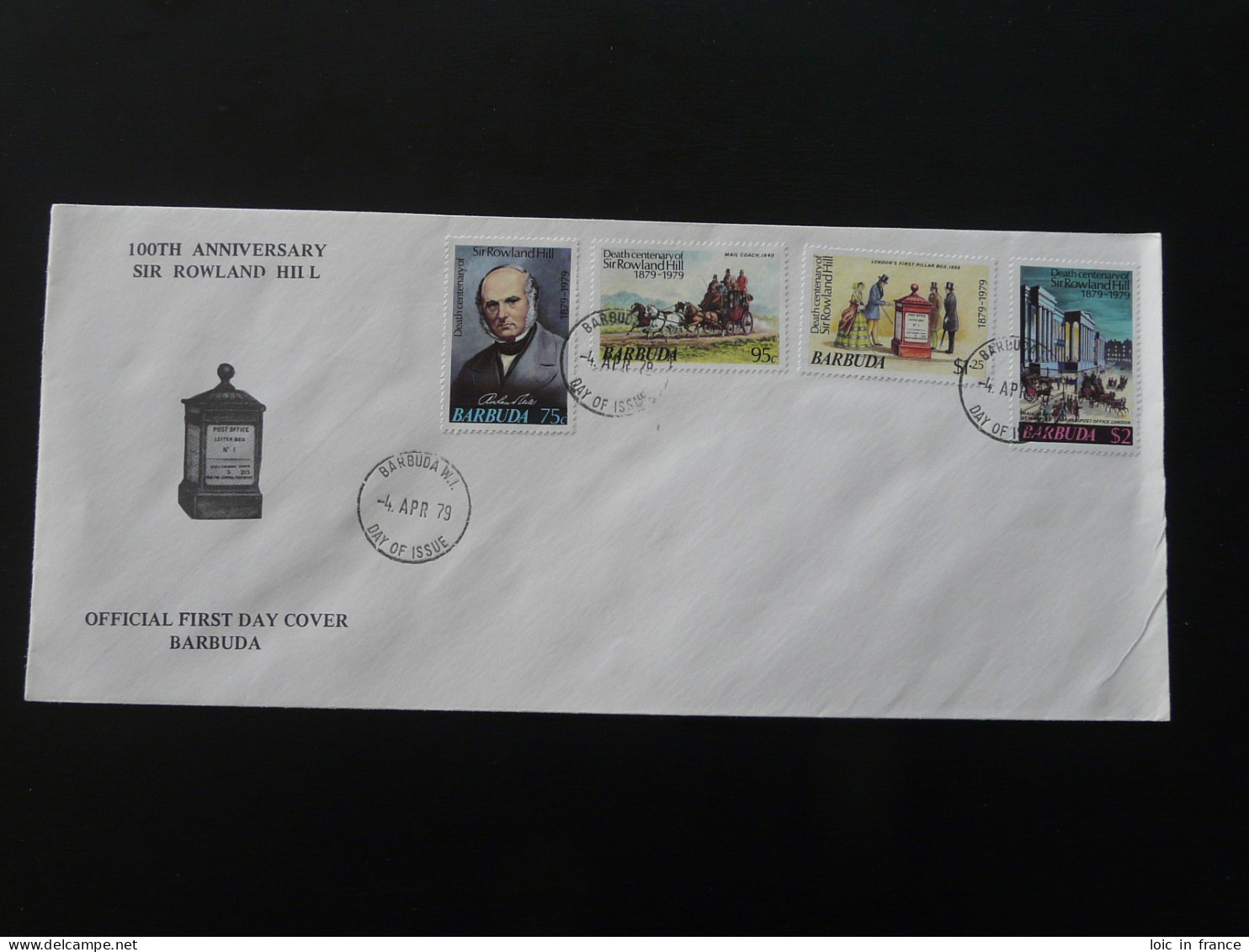 FDC Sir Rowland Hill Barbuda 1979 - Rowland Hill