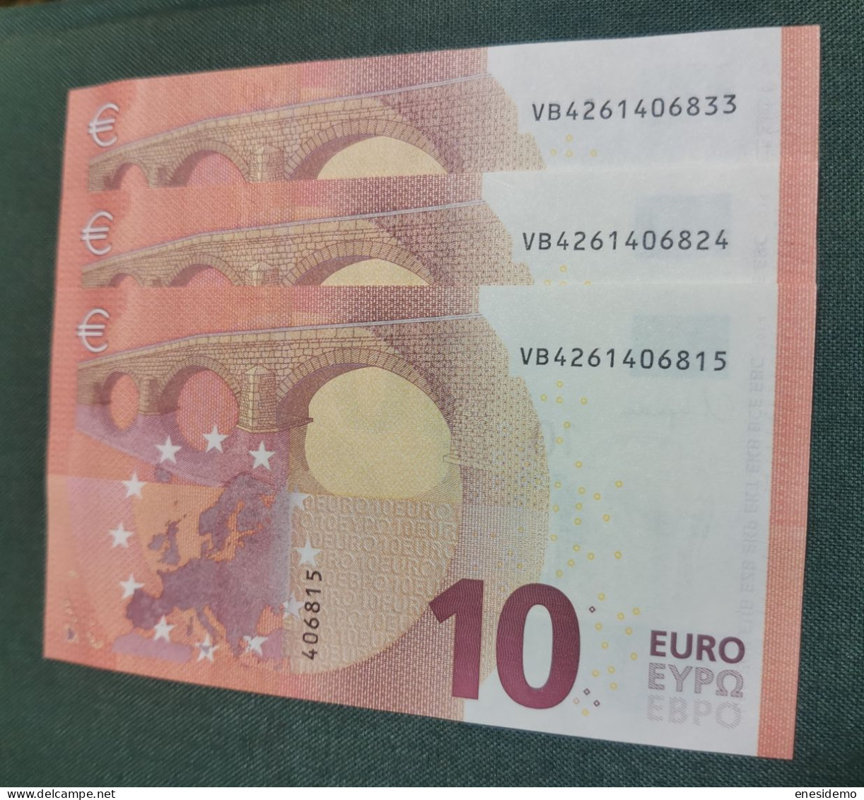 10 EURO SPAIN 2014 LAGARDE V011A1 VB CORRELATIVE TRIO FIRST POSITION SC FDS UNCIRCULATED  PERFECT