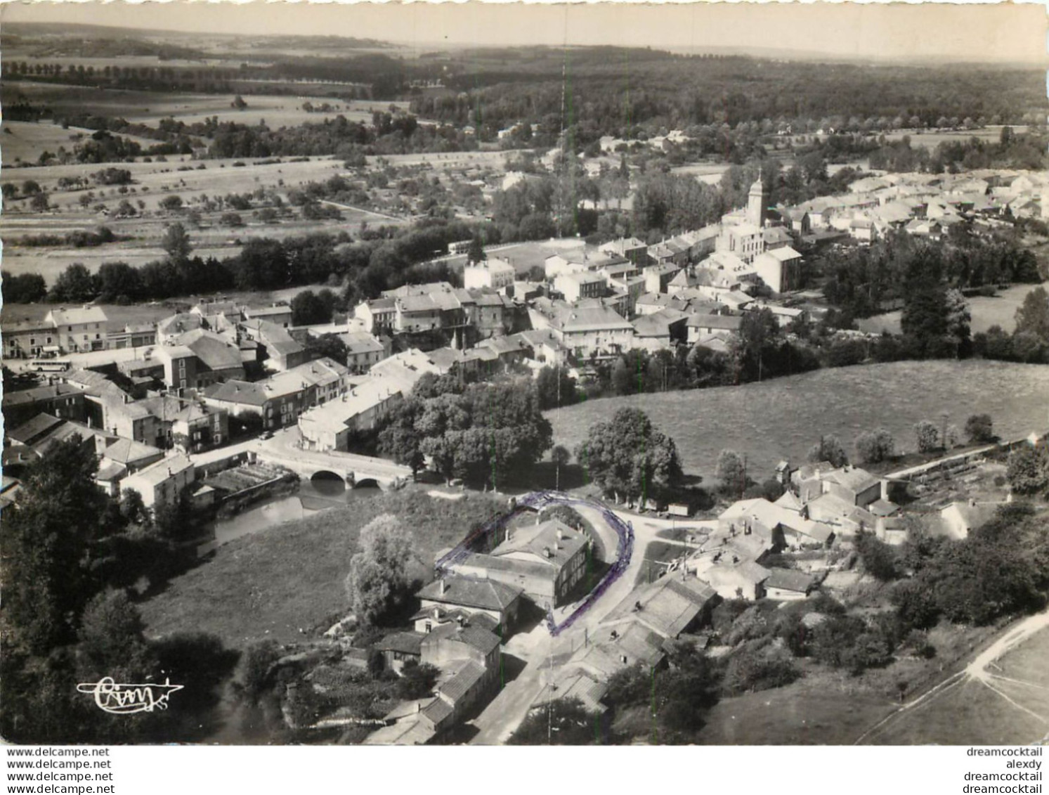 (DE) Photo Cpsm Grand Format 88 MONTHUREUX-SUR-SAONE. Vue Aérienne 1958 - Monthureux Sur Saone