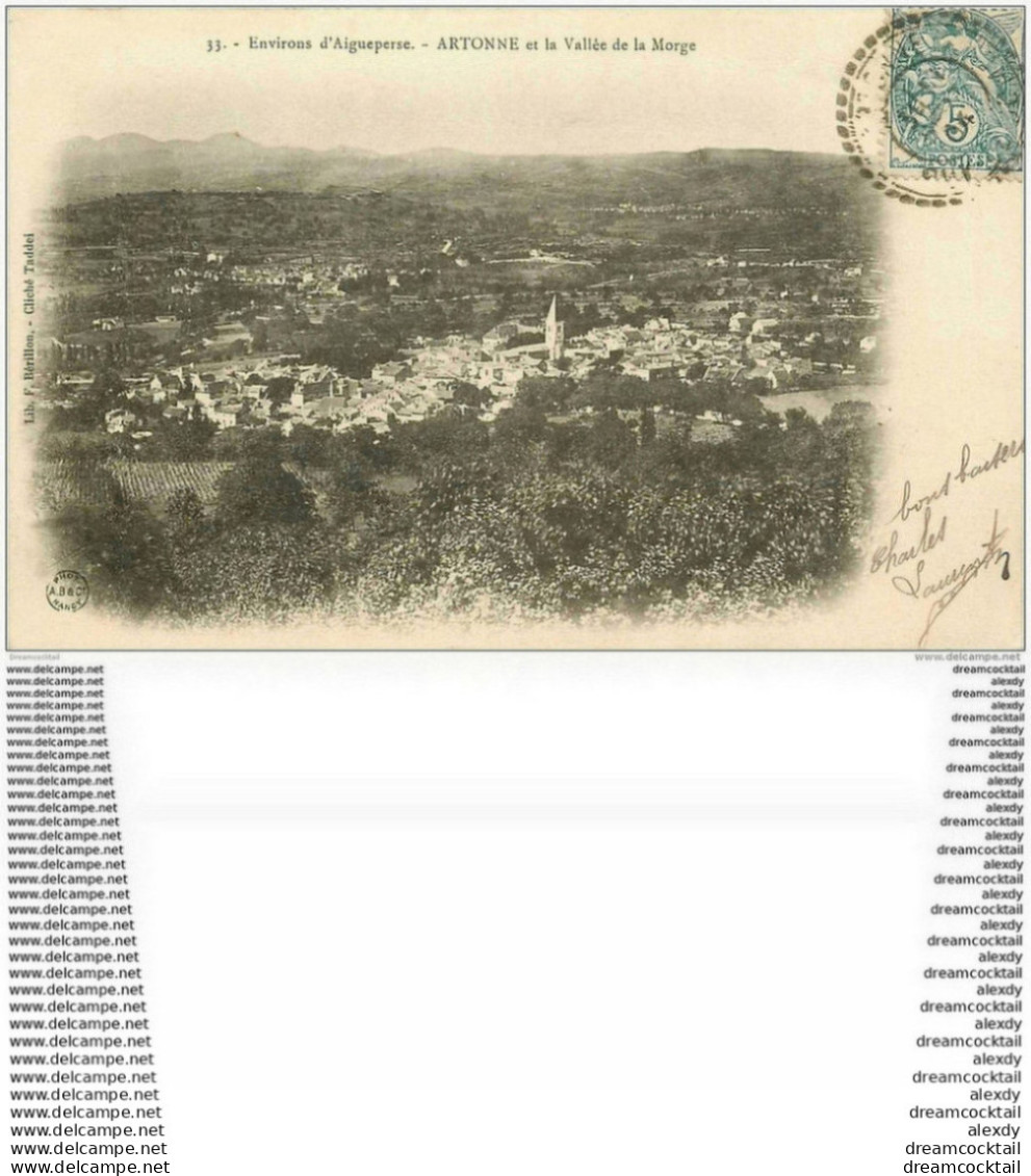 WW Carte Pionnière 63 ARTONNE. Vallée De La Morge 1904 - Aigueperse