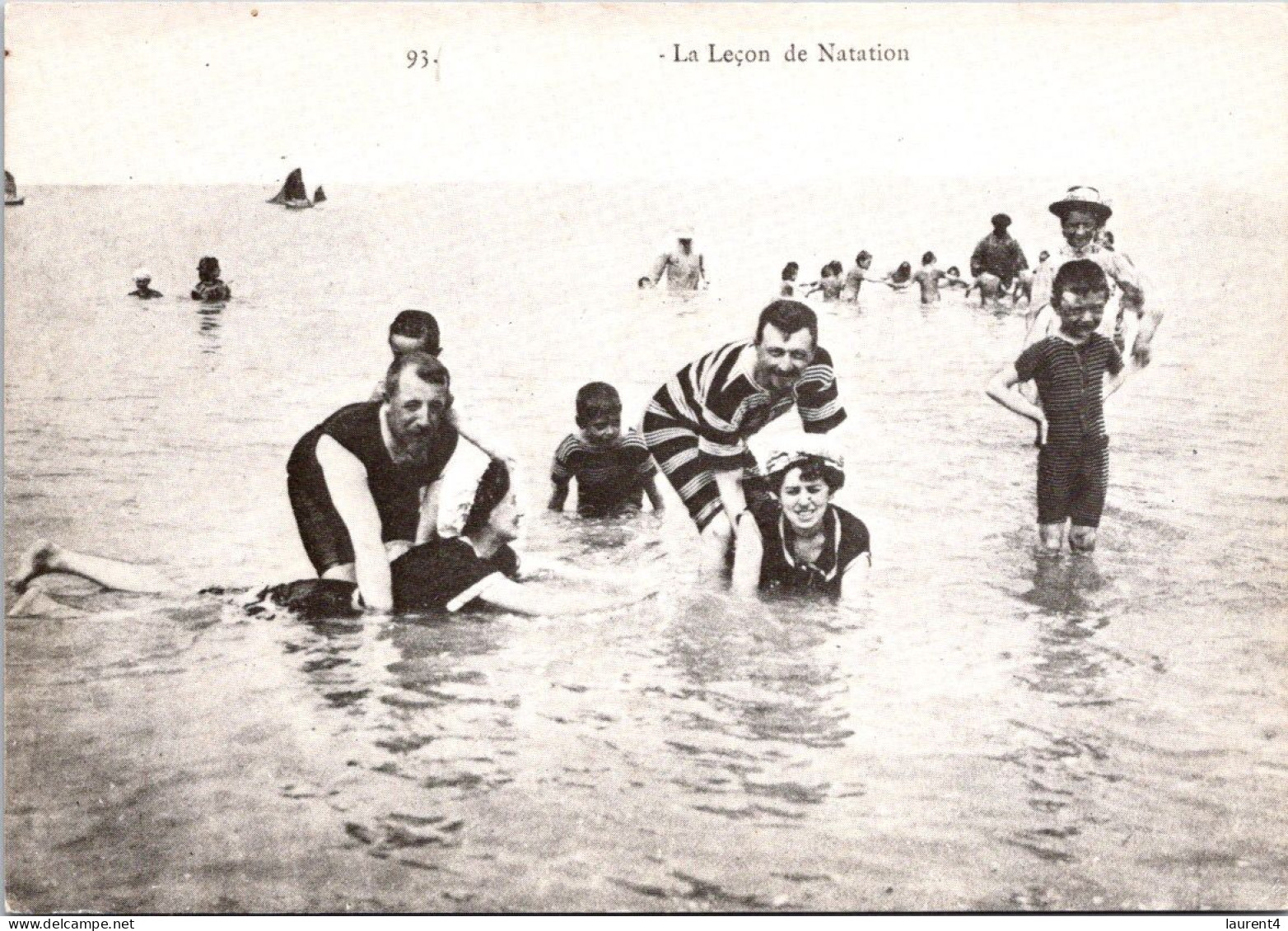 2-12-2023 (1 W 7) France - B/w (reproduction) La Leçon De Natation (Swimming Lesson) - Schwimmen