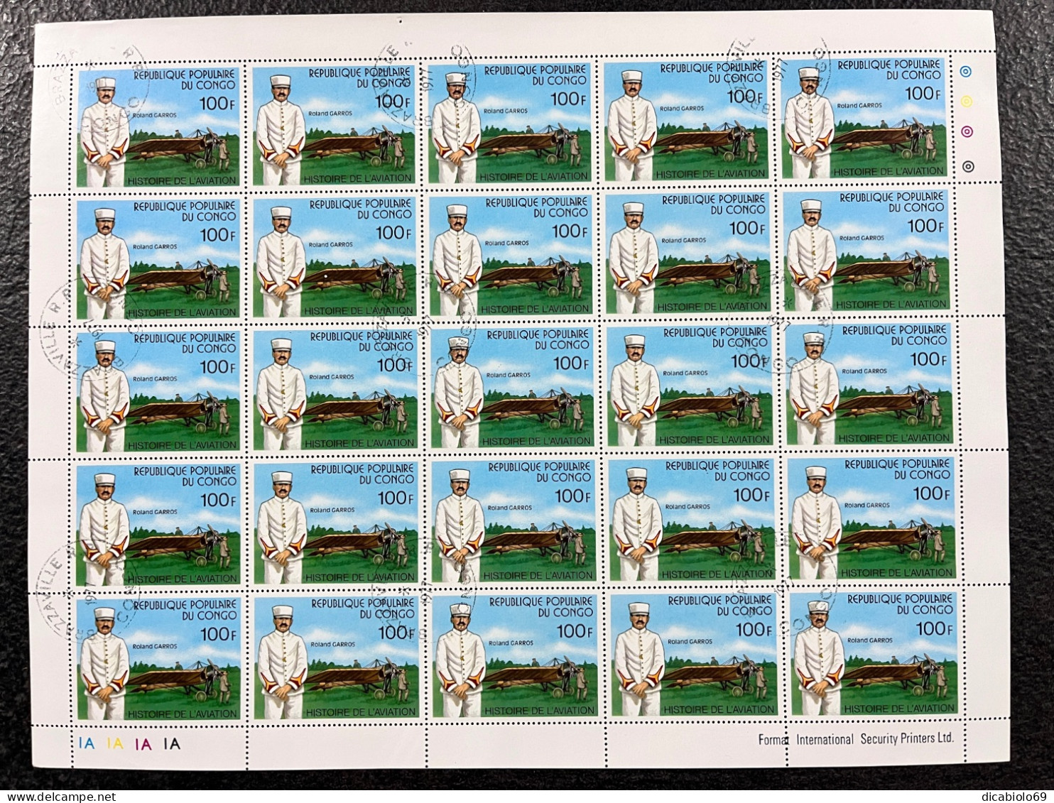 Congo 1977 - N°421 à 423/425 Lot De 4 Feuilles Complètes (o) - Luxe - Aviation - Colecciones