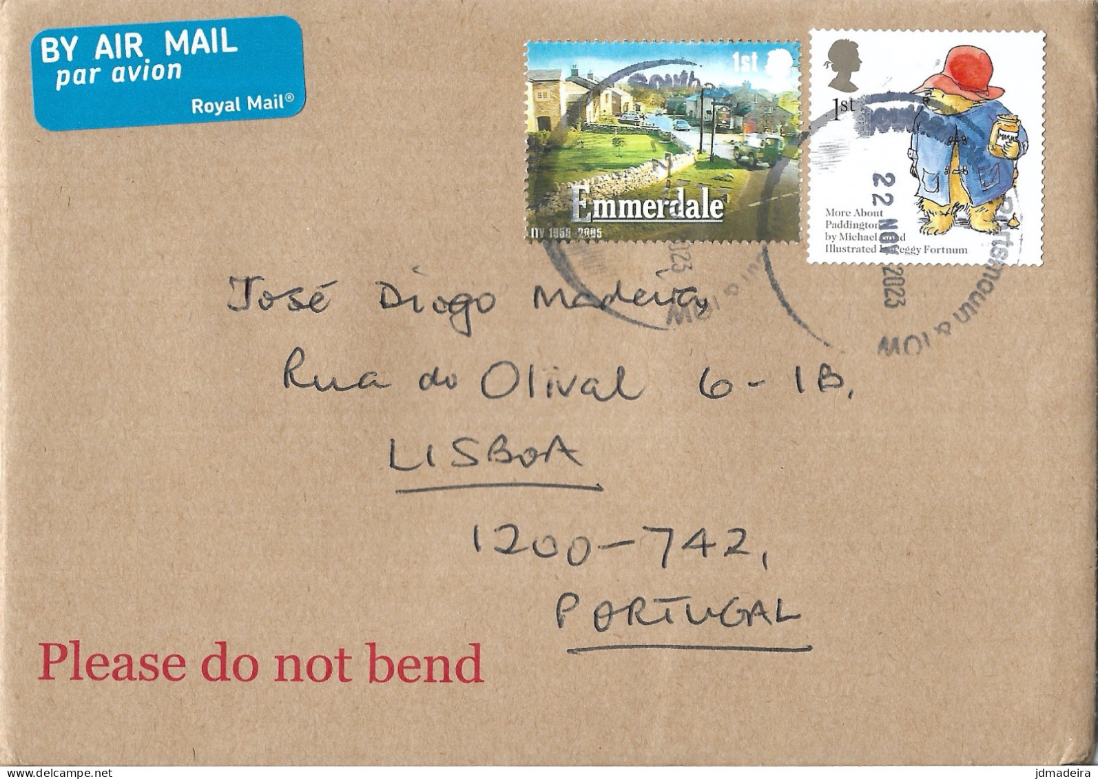 UK Registered Cover Paddington Bear Stamp - Ohne Zuordnung