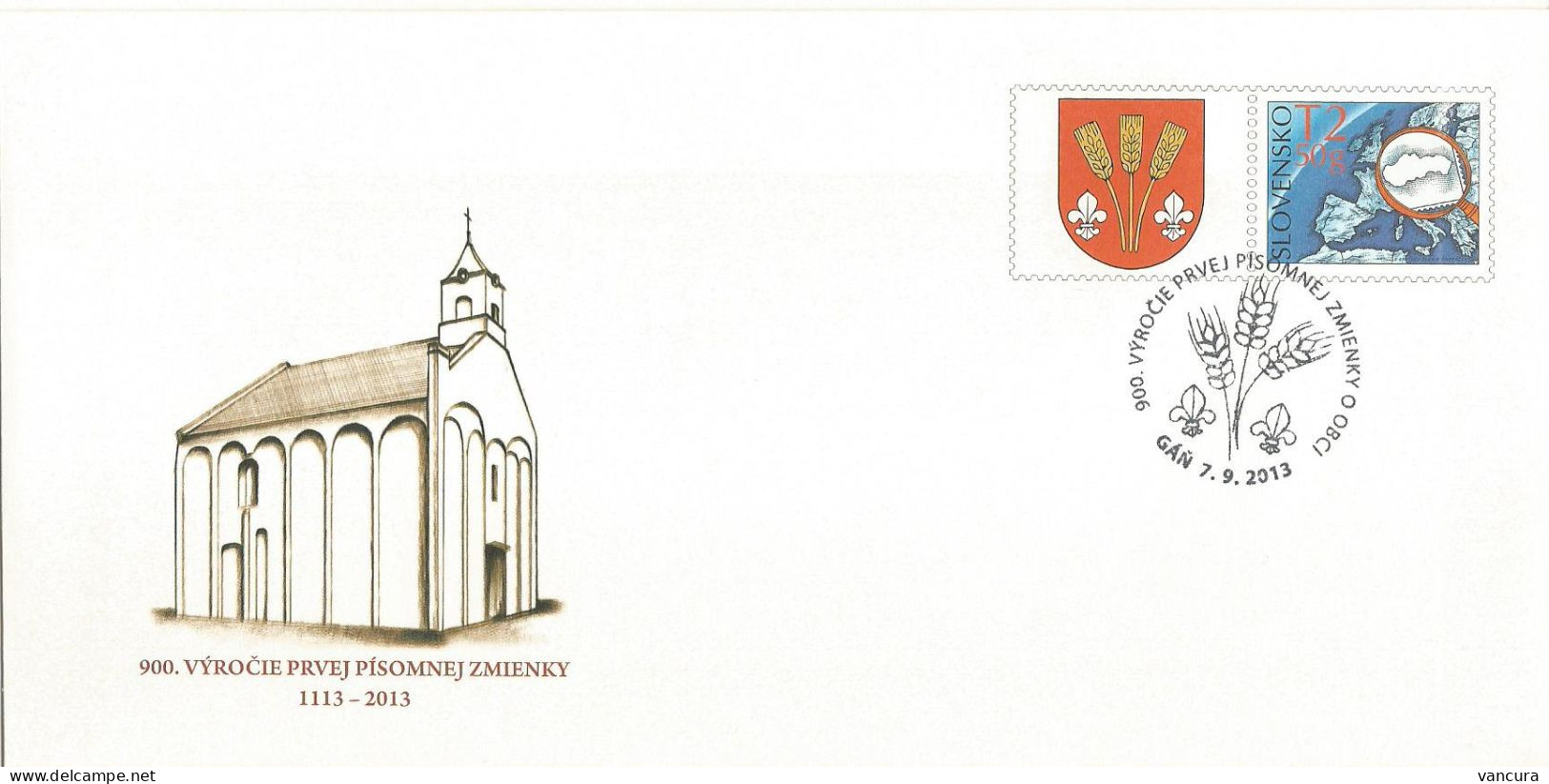 003 COP Slovakia 900th Anniversary Of Gan 2013 Coat Of Arms - Covers