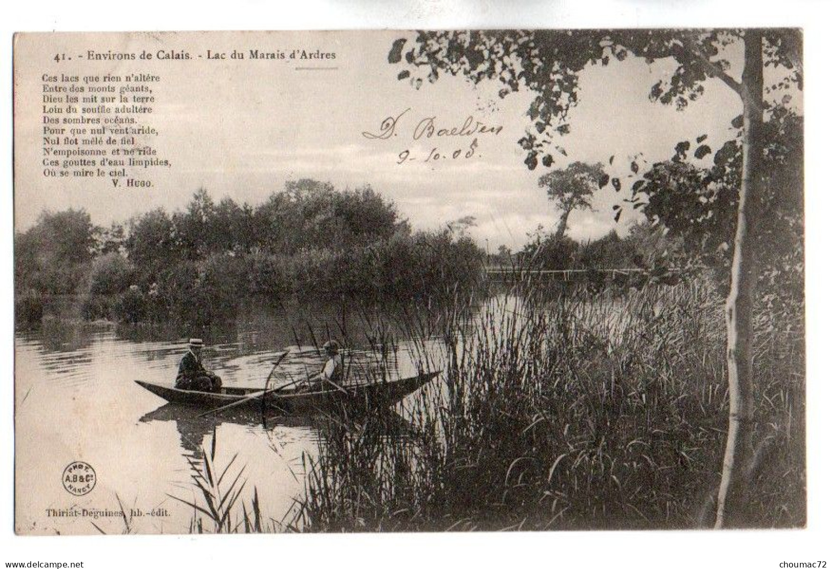 (62) 956, Ardres, Thiriat-Deguines 41, Lac Du Marais D'Ardres, Dos Non Divisé - Ardres