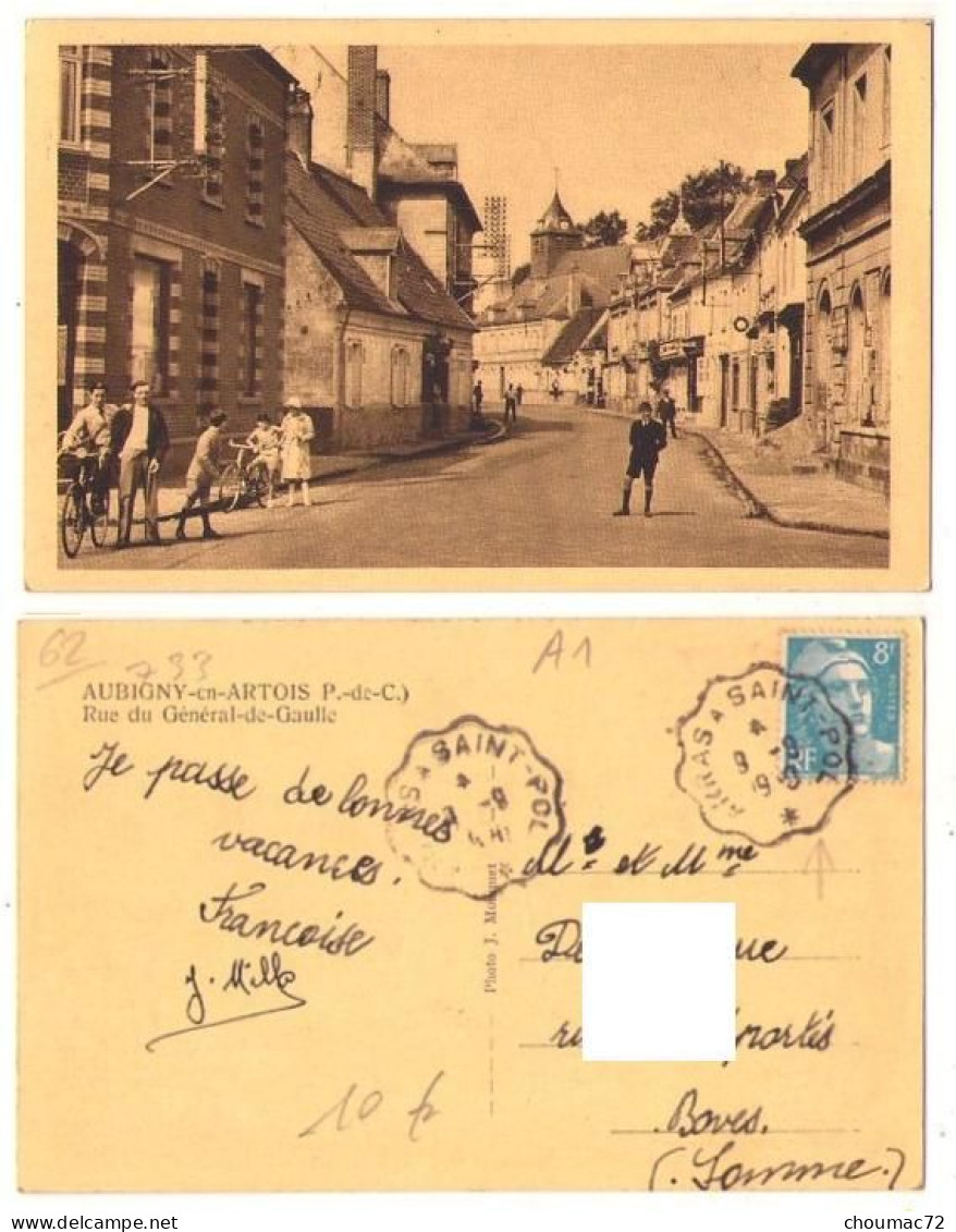 (62) 733, Aubigny En Artois, Mouquet, Rue Du Général De Gaulle, Convoyeur Arras à Saint-Pol - Aubigny En Artois