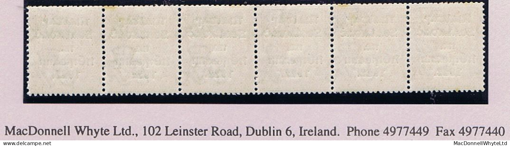 Ireland 1922 Harrison Rialtas 5-line Coils, 1½d Horizontal Strip Of 6 Fresh Mint Unmounted - Ungebraucht