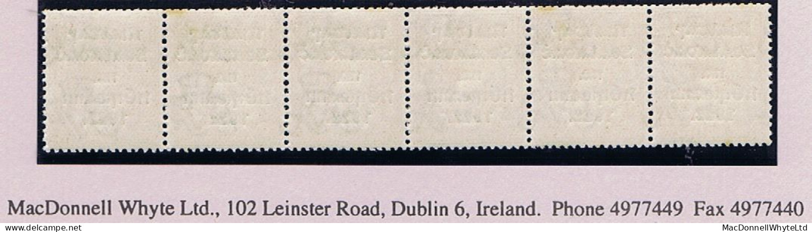 Ireland 1922 Harrison Rialtas 5-line Coils, 1½d Horizontal Strip Of 6 Fresh Mint Unmounted - Unused Stamps