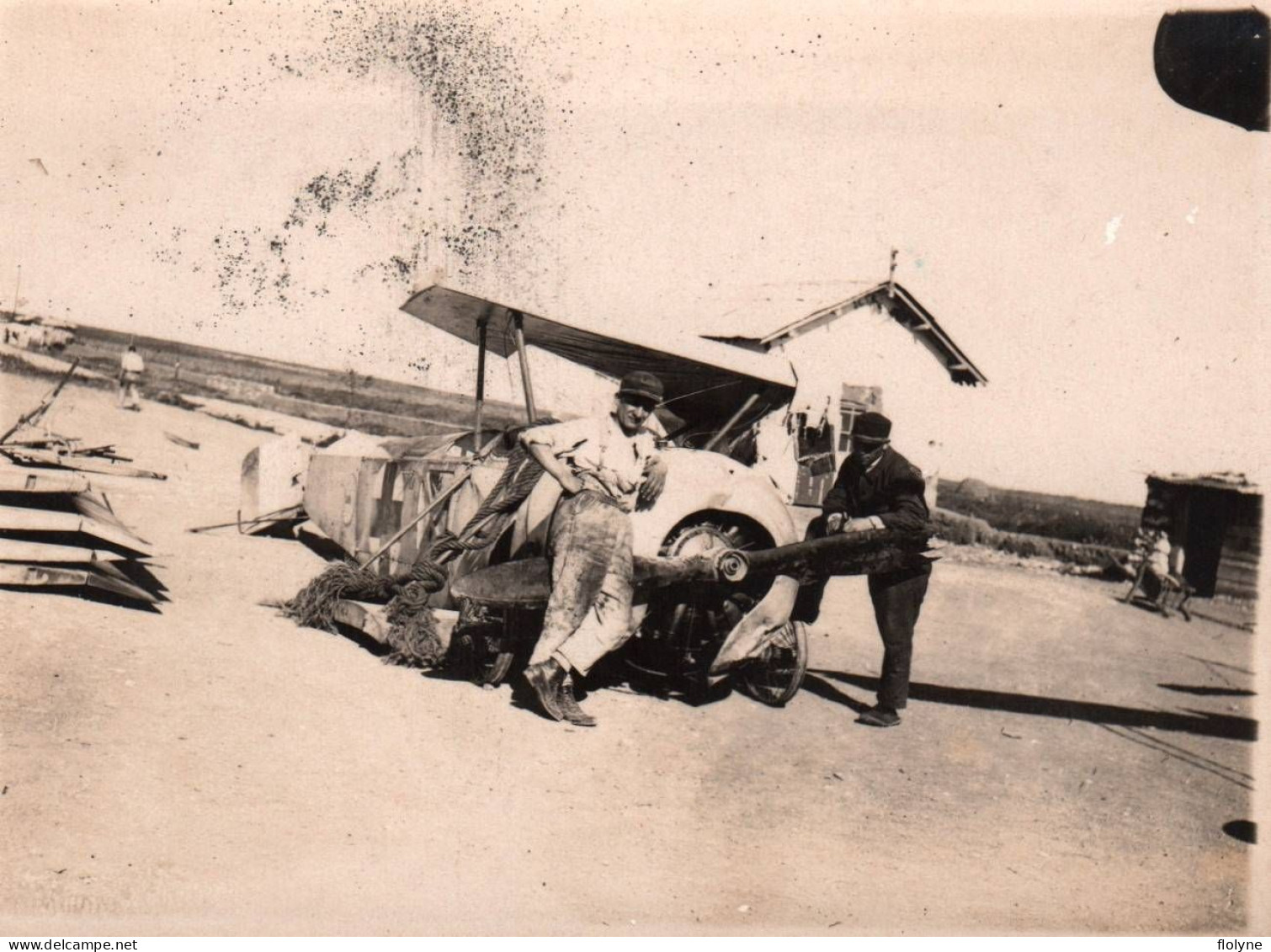 Aviation - Photo Ancienne - Avion Biplan Militaire De Guerre Français  , épave - Militaria Ww1 - 1914-1918: 1ra Guerra